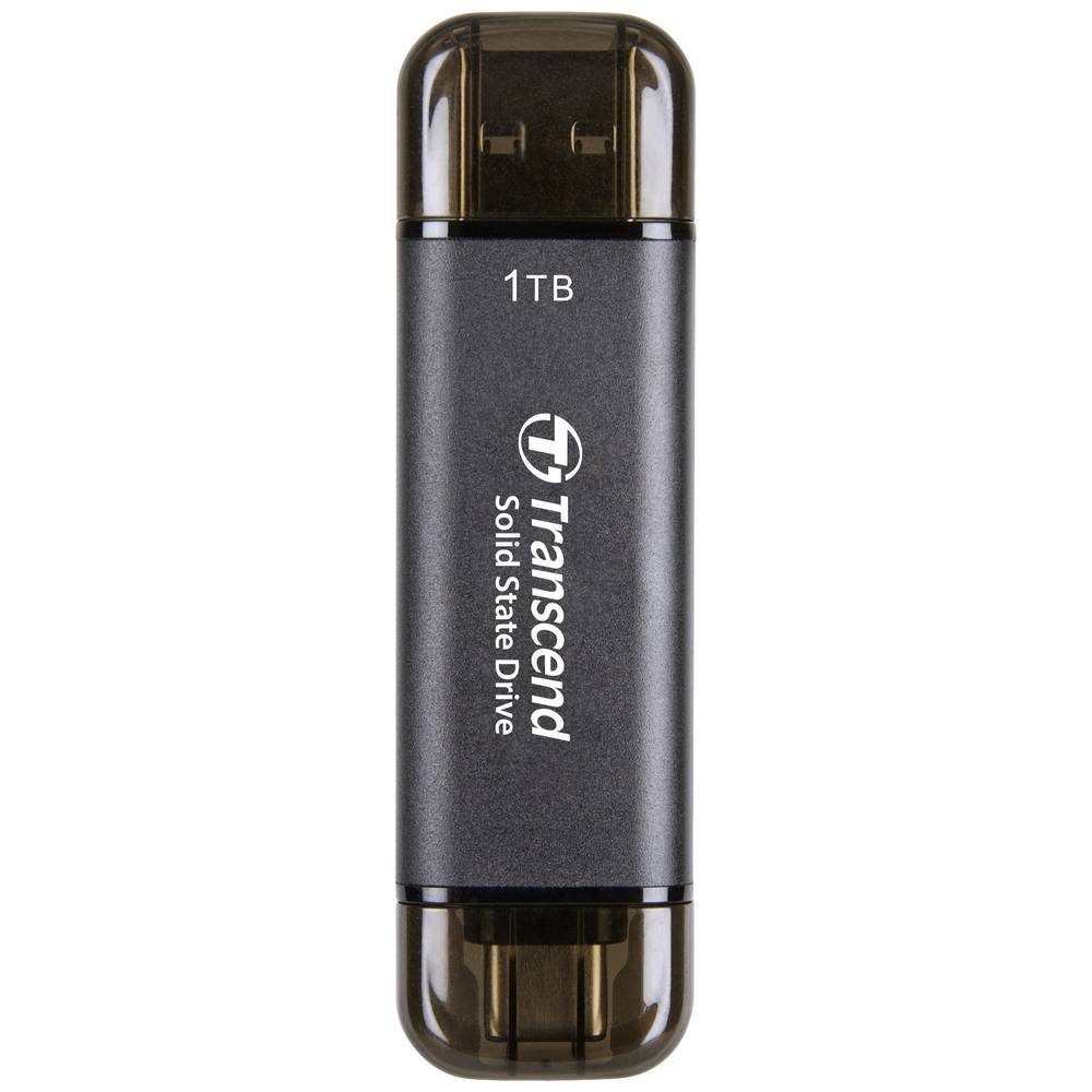 Transcend External SSD, ESD310C, USB 10Gbps, Type C/ABlack TS1TESD310C externe SSD (1 TB)