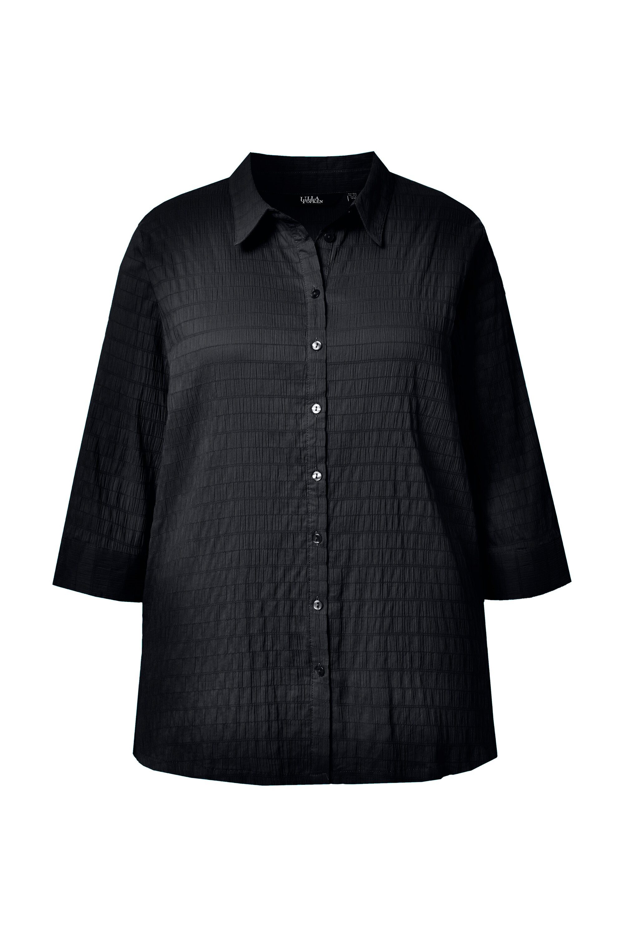 Ulla Popken Hemdbluse Bluse Bubble-Qualität Hemdkragen 3/4-Arm günstig online kaufen