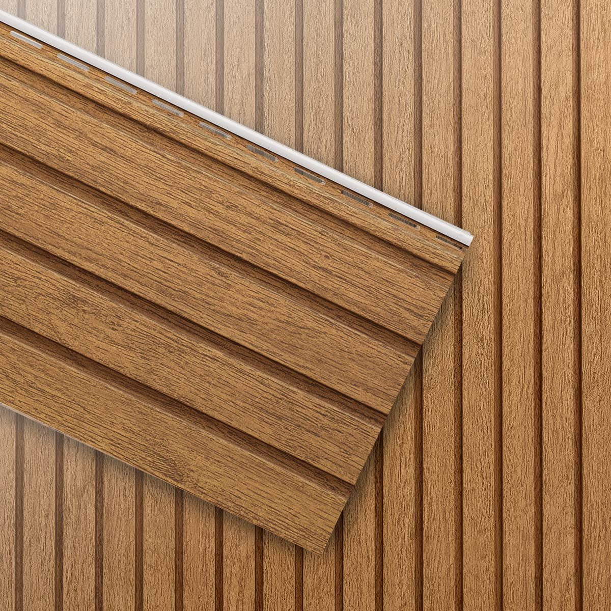 VILO Verkleidungspaneel Canadian Siding SVP-06 Fronto Standard 2,95m St. 0,74qm winchester oak, BxL: 28,5x295 cm, 0,963 qm, (Stückweise 1 Paneel, 0,963 qm) 2-lagig robuste Ausführung, pflegeleicht, abwaschbar, Leichtgewicht