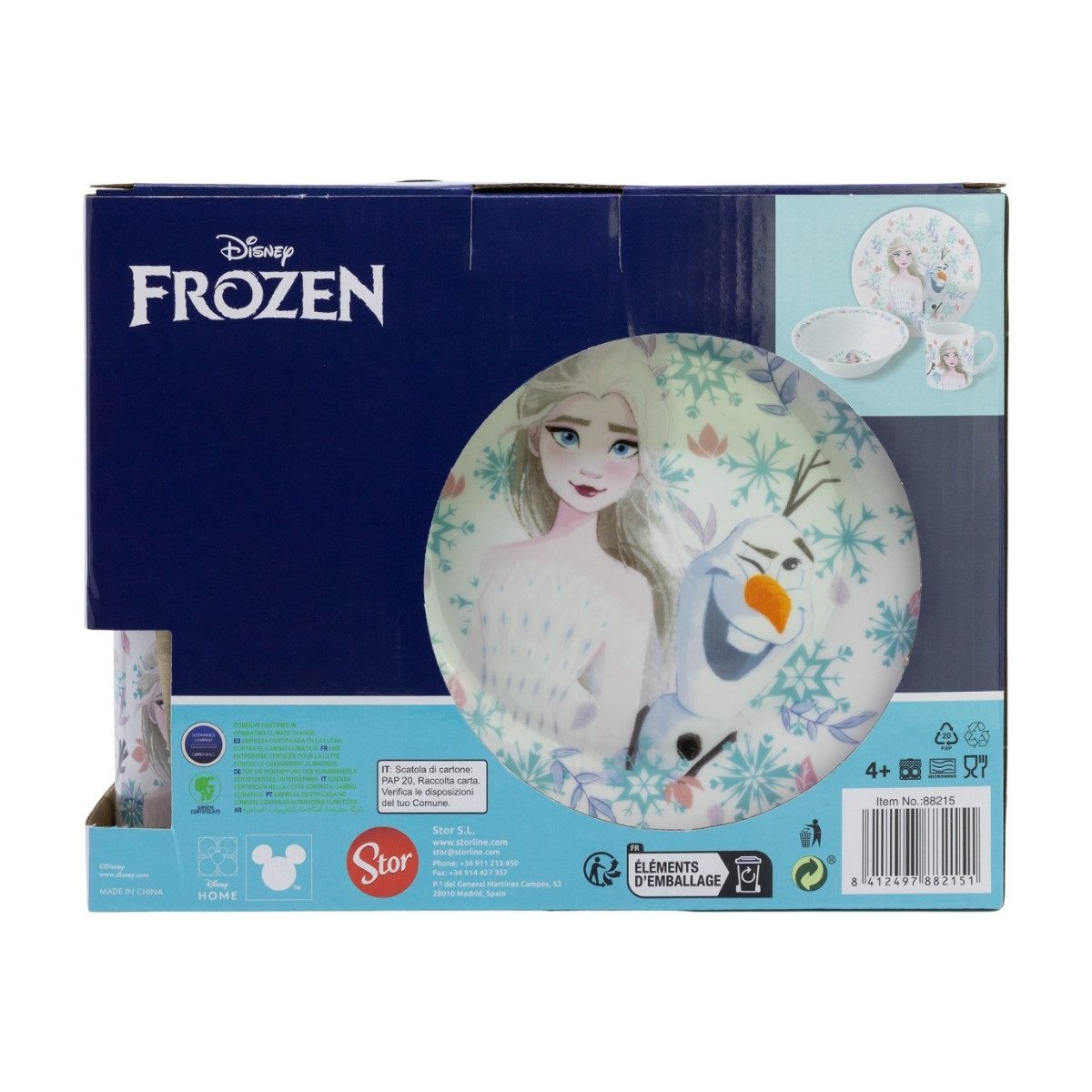 Disney Frozen Kindergeschirr-Set Keramik 3 teilig Teller Schüssel Becher in Geschenkbox (3-tlg), 1 Personen, Keramik, 3 Teilig