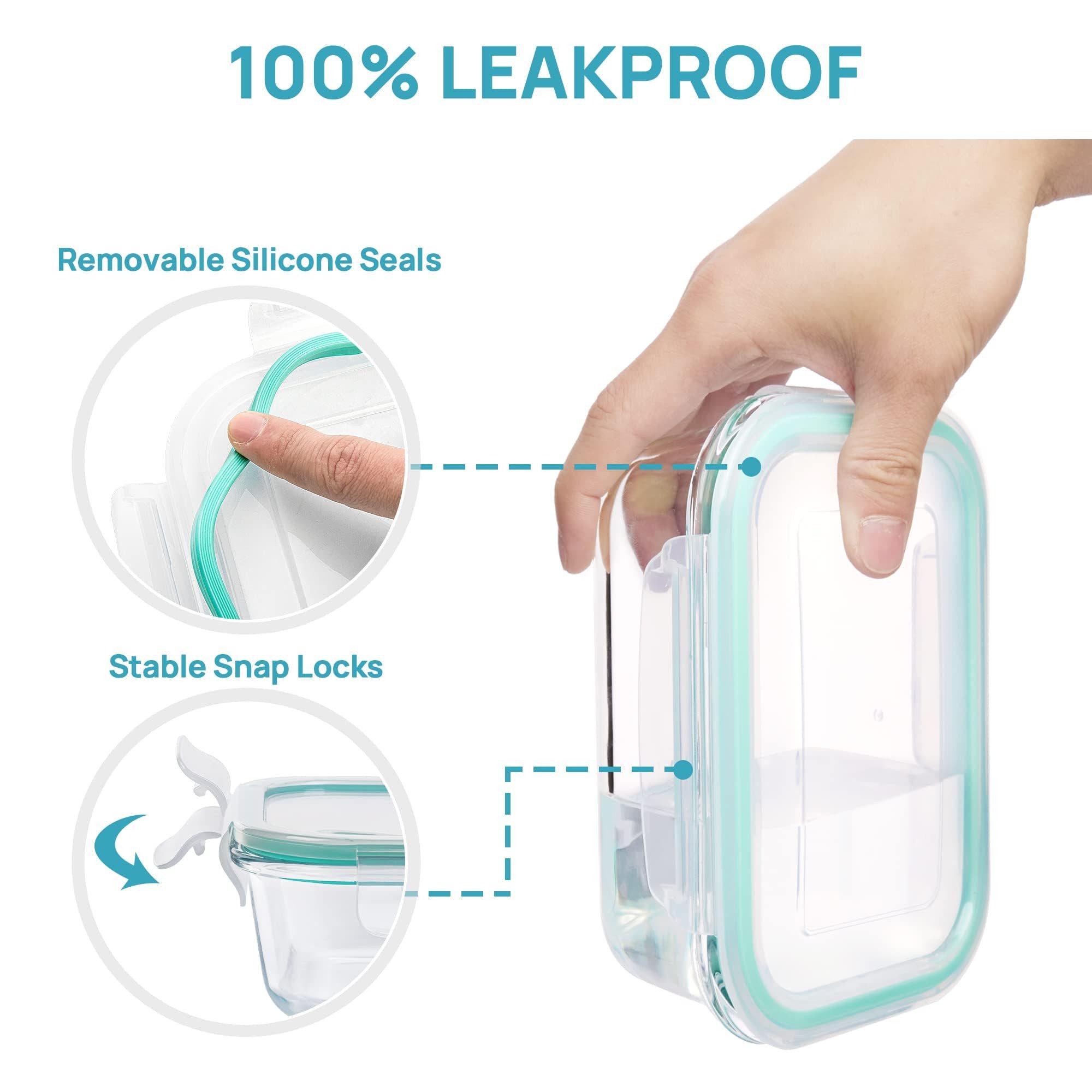 SURFOU Frischhaltedose Glasbehälter mit Deckel Frischhaltedosen Set Vorratsdosen mit 8 Größen, Glas, (Vorratsdosen-Set aus Glas, Geschirrset, Meal Prep Gläser, Meal Prep Boxen, Vorratsdosen mit Deckel Luftdicht, Mikrowellengeschirr Glasdosen mit Deckel Set – Stapelbare Vorratsdosen mit Deckel, Meal Prep Boxen Glas, BPA-frei & auslaufsicher, Robust, temperaturbeständig, ideal für Meal Prep, Lebensmittel aufbewahren, 8-tlg., Geeignet für den Kühlschrank und stapelbar), Auslaufsicher, geruchsfrei, lebensmittelecht, mikrowellengeeignet