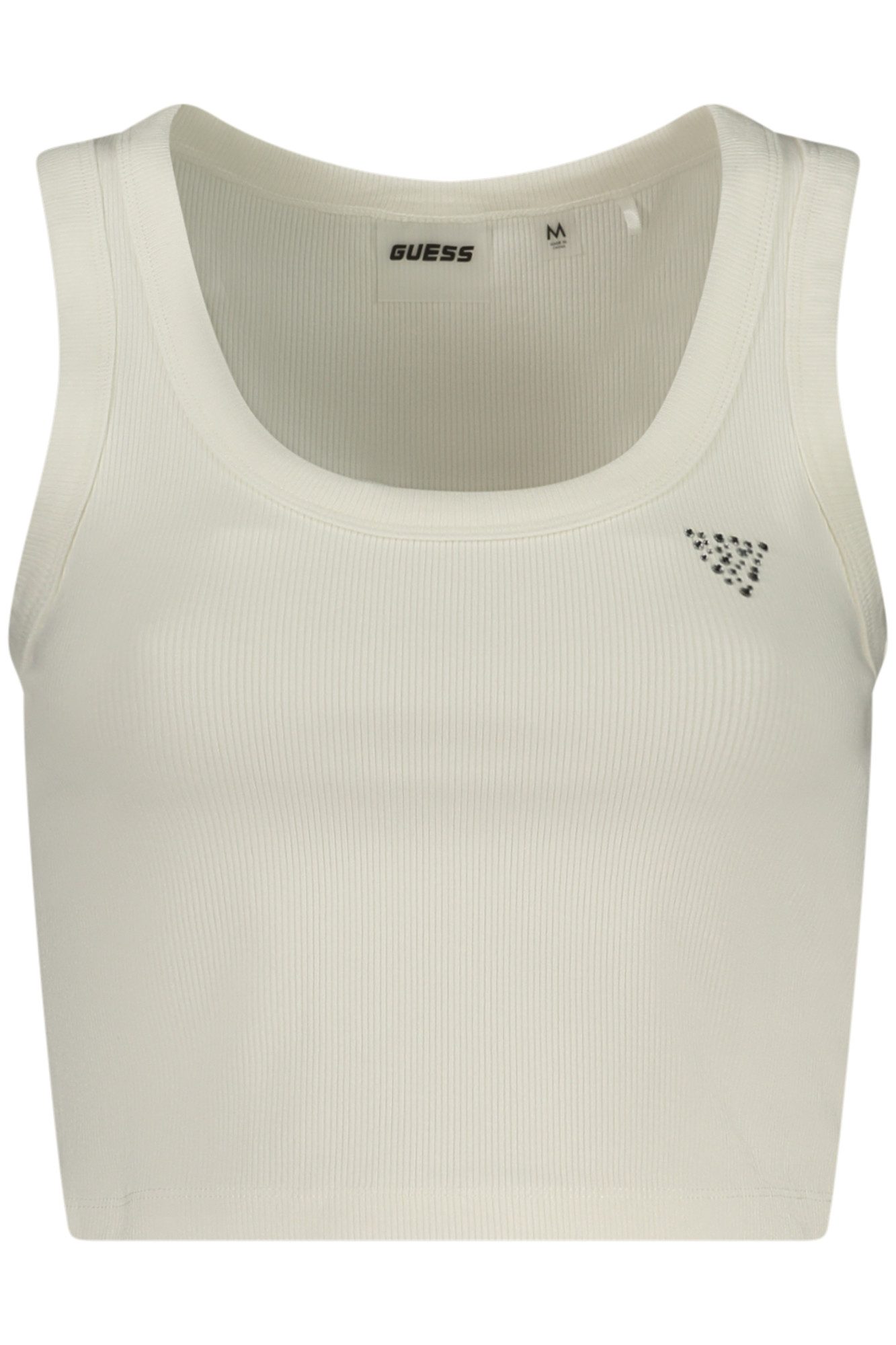 GUESS JEANS T-Shirt Elegantes Weißes Tanktop für Damen mit Strass und