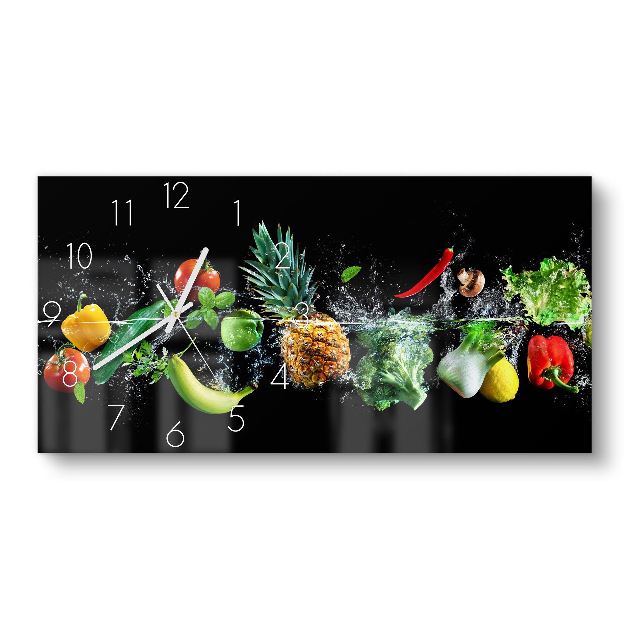 DEQORI Wanduhr 'Sauberes Obst und Gemüse' günstig online kaufen