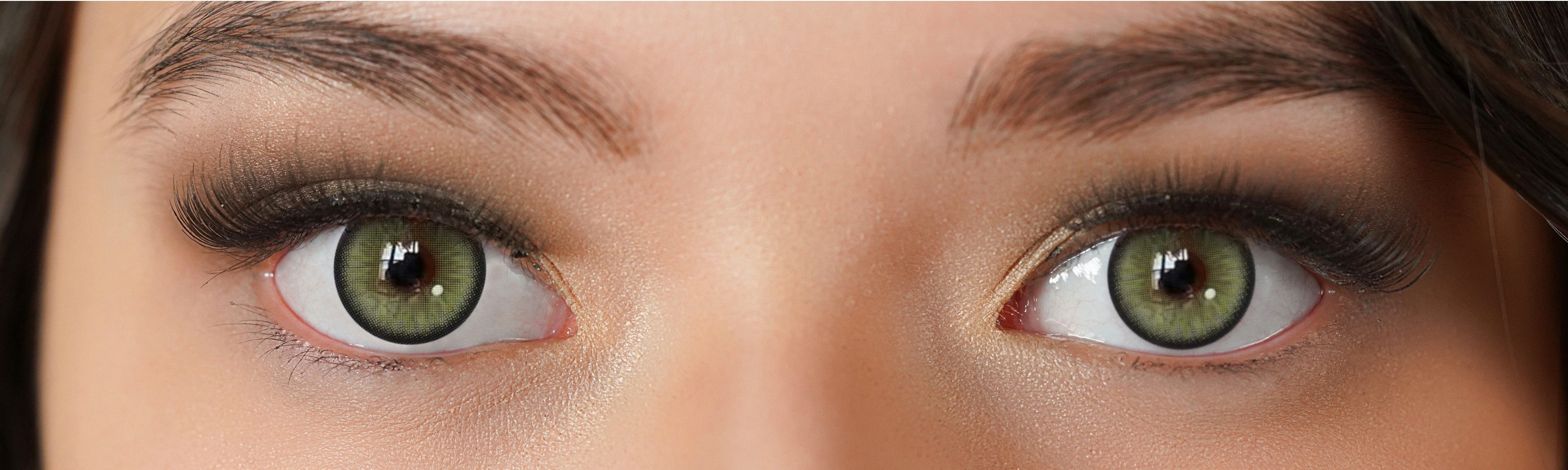 Charmiga Jahreslinsen Farbige Kontaktlinsen grün, Farblinsen ohne Stärke, Bliss Forest Green, Beauty