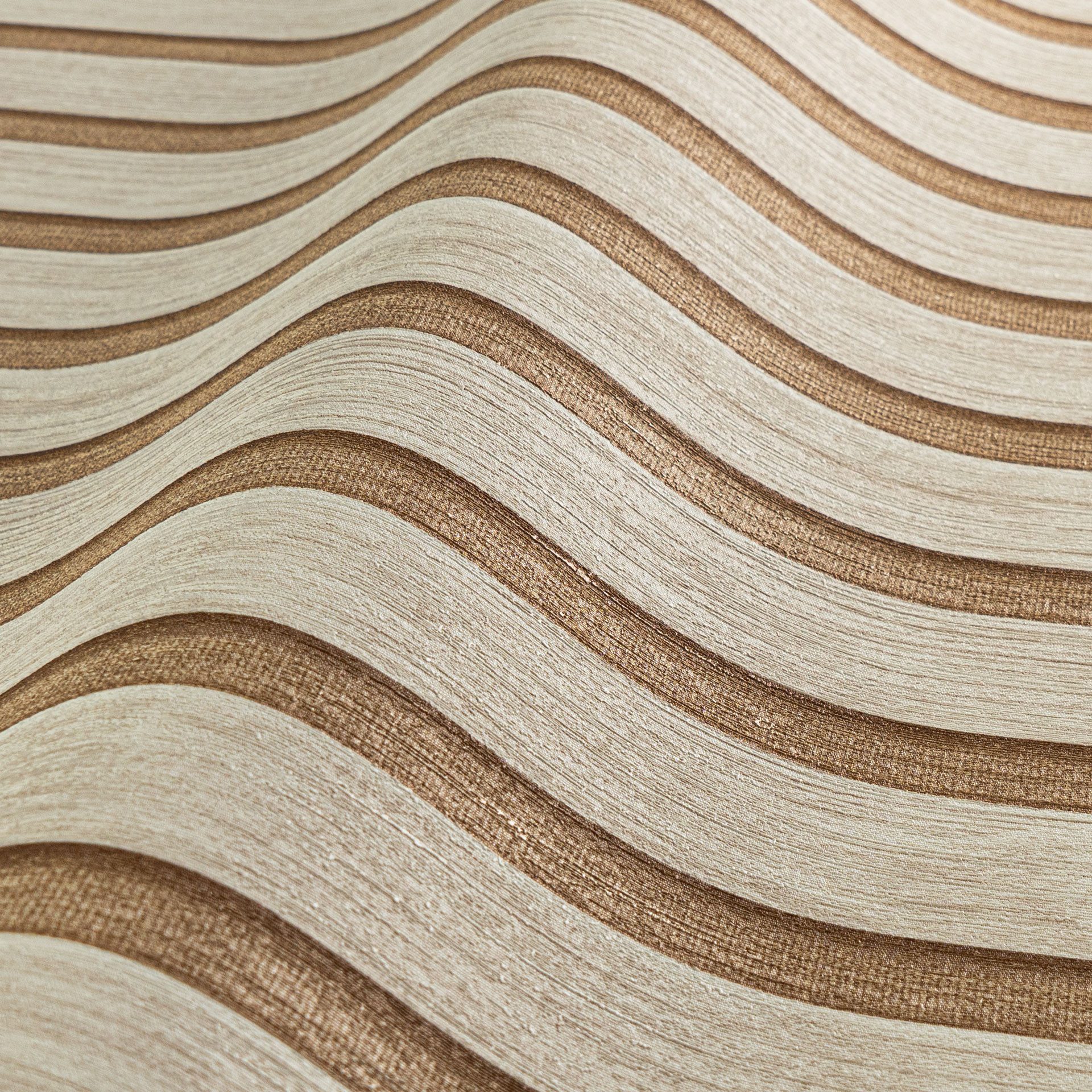 A.S. Création Vliestapete 50 Jahre AS Holzpaneele Tapete Holzoptik mit Metallic-Effekt 3D, strukturiert, leicht glänzend, (1 St), Vliestapete Wandpaneele für Sc – Bild 4 von 5