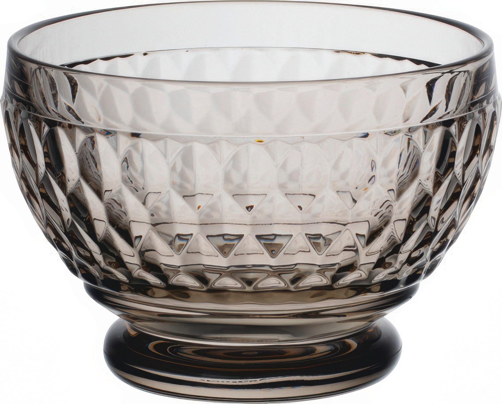 Villeroy & Boch Dessertschale Boston Coloured, Kristallglas, Spülmaschinengeeignet, Grau, Motiv: Boston