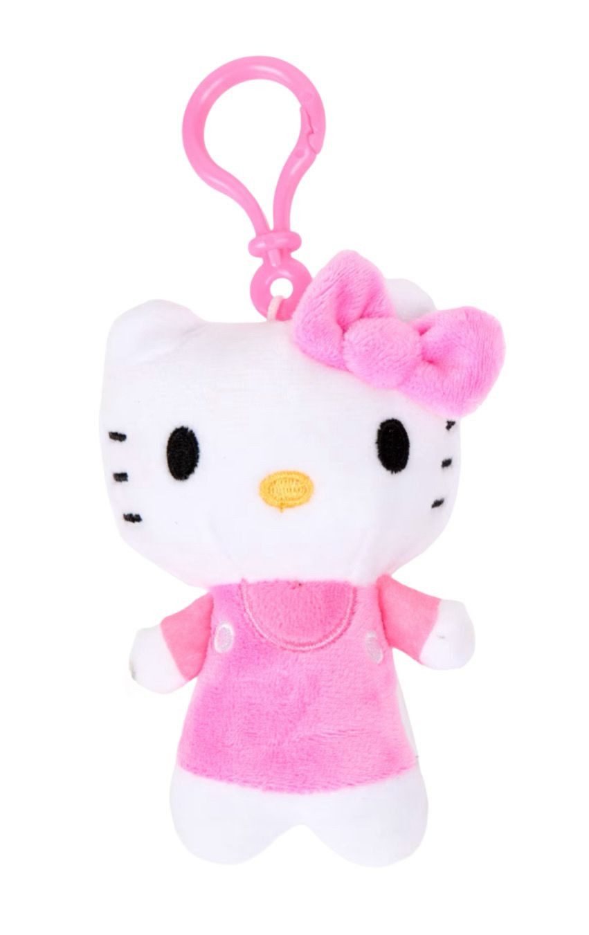 SANRIO Plüschanhänger Hello Kitty Bagclip Kuscheltier Plüsch pink Schlüsselanhänger 12cm (Set, 1-St., Plüschtier mit Anhänger), Hello Kitty Anime Kawaii Plush Weihnachten Geschenke für Kinder