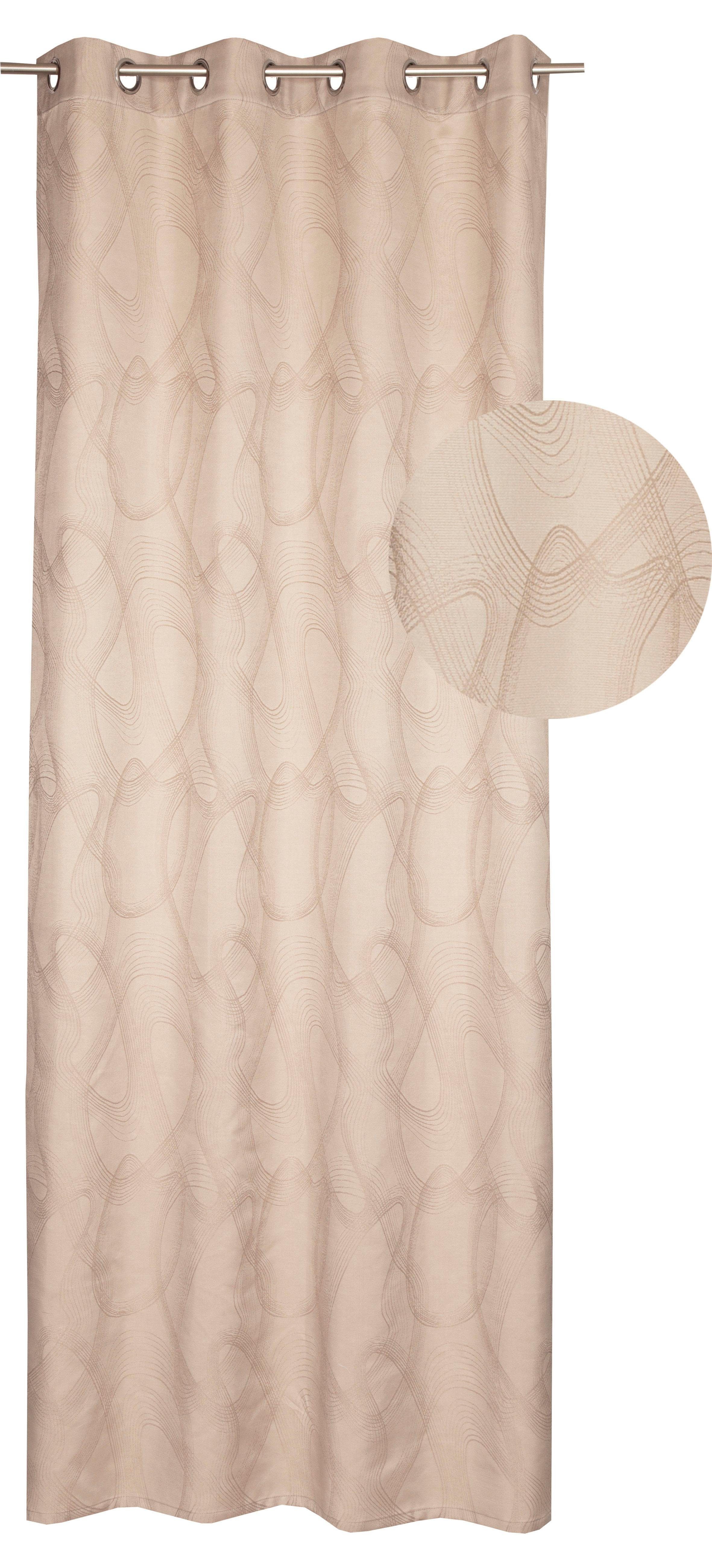Schnäppchenjäger Vorhang Wavy, Esprit, Ösen (1 HxB: eingewebtem mit Ornamentenmotiv St), 245x140, blickdicht