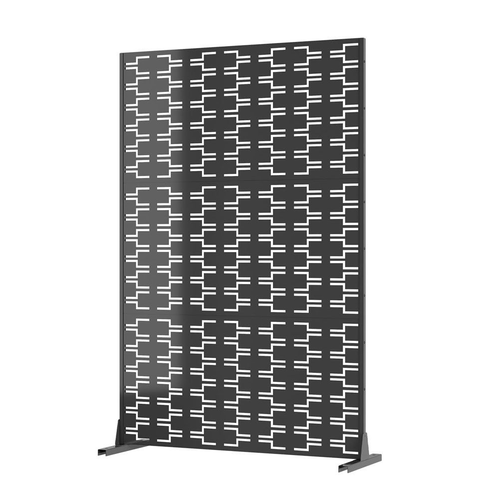 GarveeMore Paravent Metall Sichtschutz Outdoor Freistehend Dekorativ Zaunpaneel