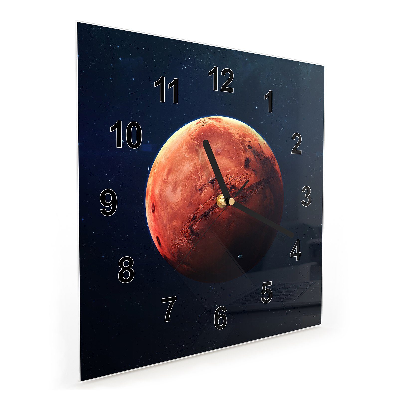Primedeco Wanduhr Glasuhr Mars Wandkunst 30 Größe Motiv x Wanduhr 30 mit cm