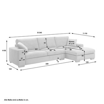 Max Winzer® Ecksofa Sofa Lea Longchair links 2,5-Sitzer rechts