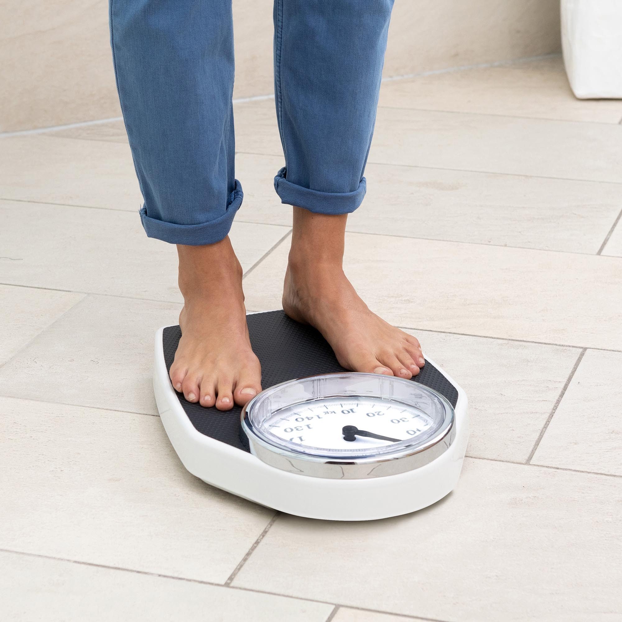 medisana Personenwaage PSD, Retrodesign, Batteriefrei, mechanische Funktion, analoge Vollsicht