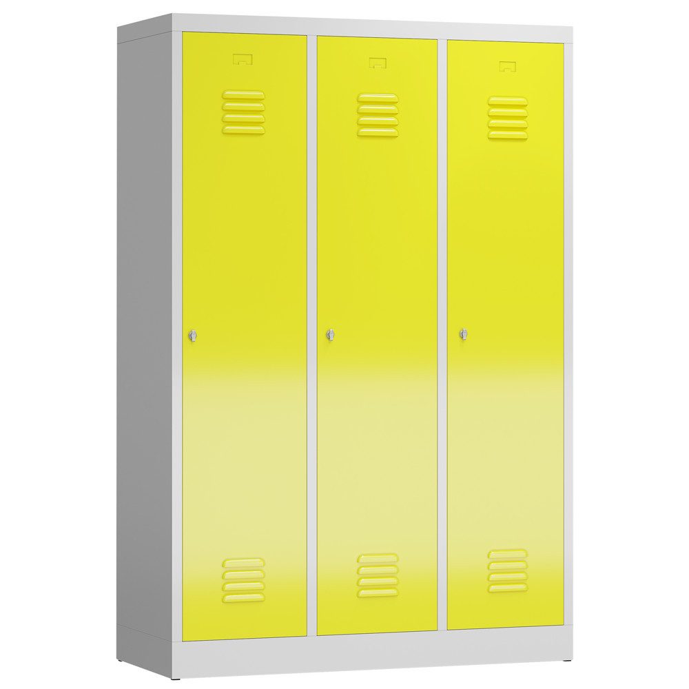 Steelboxx Spind Kleiderspind 3 Abteile mit S/W-Trennung 180x120x50cm (1-St) Komplett verschweißt und montiert, keine Montage erforderlich