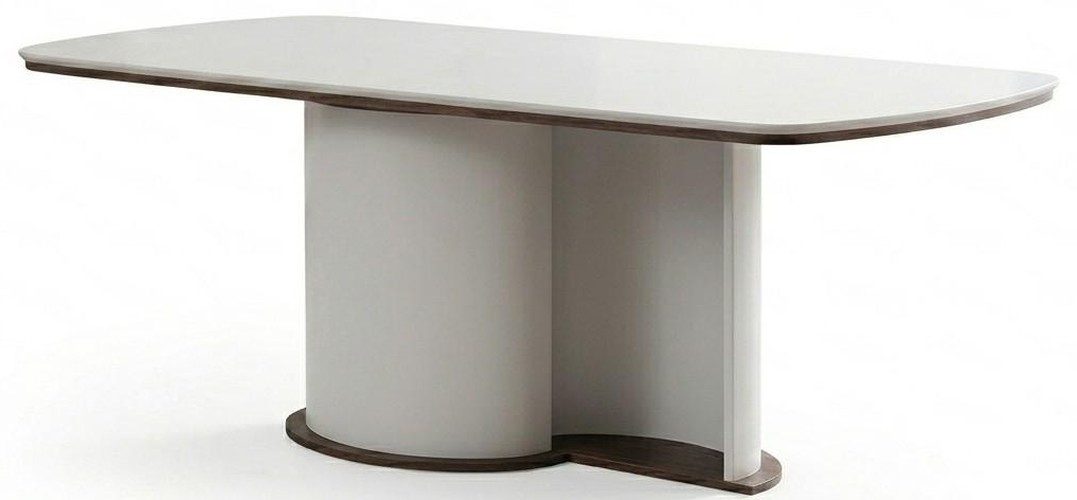 Xlmoebel Säulen-Esstisch Moderner Weißer Esstisch Großer Rechteckiger Küchen Tisch Elegantes