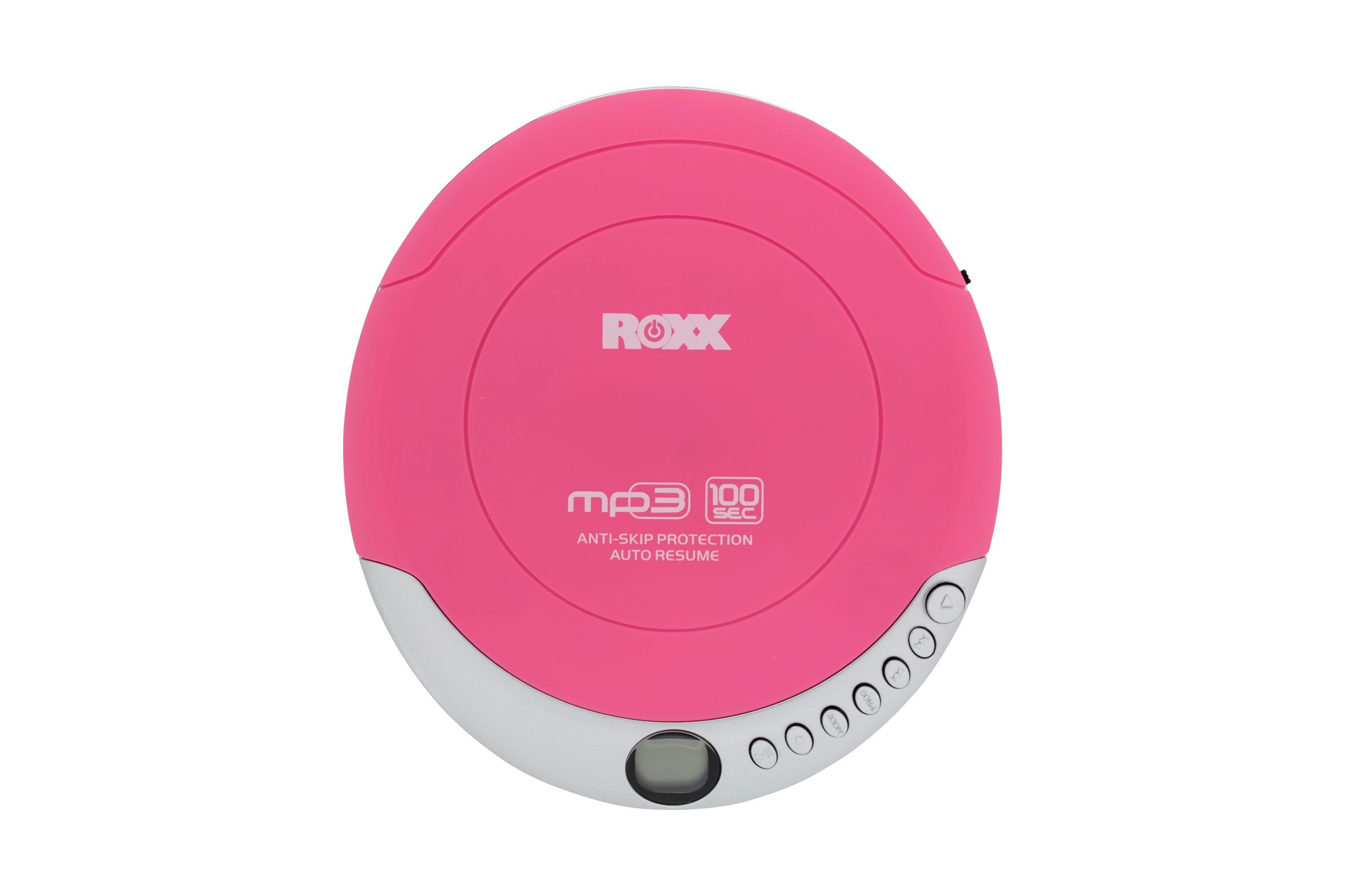 ROXX PCD-501 pink CD-Player (Tragbarer MP3-CD-Player mit Anti-Schock, LCD-Display, inkl Kopfhörer)
