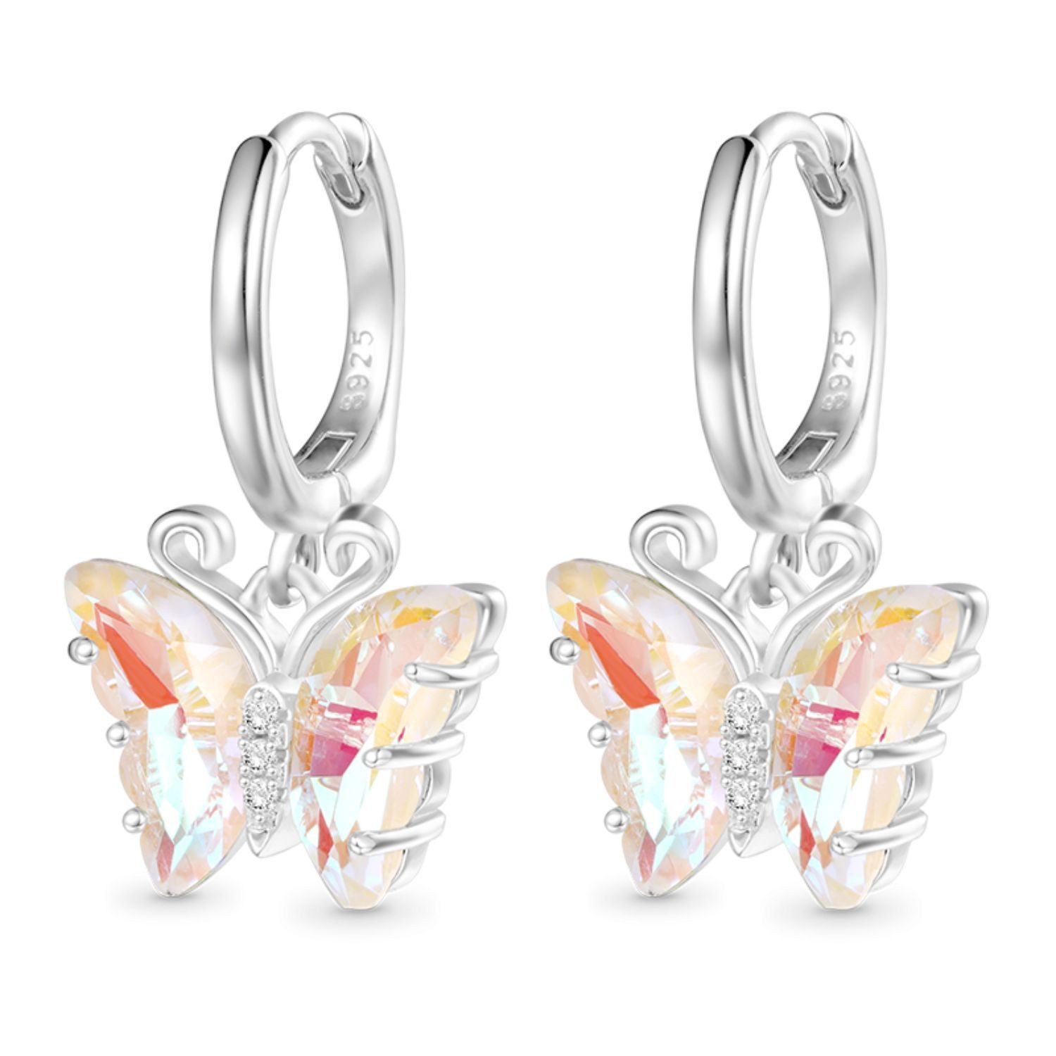 Gnoce Ohrring-Set Gnoce Ohrhänger Schmetterlinge HAE070 Silber