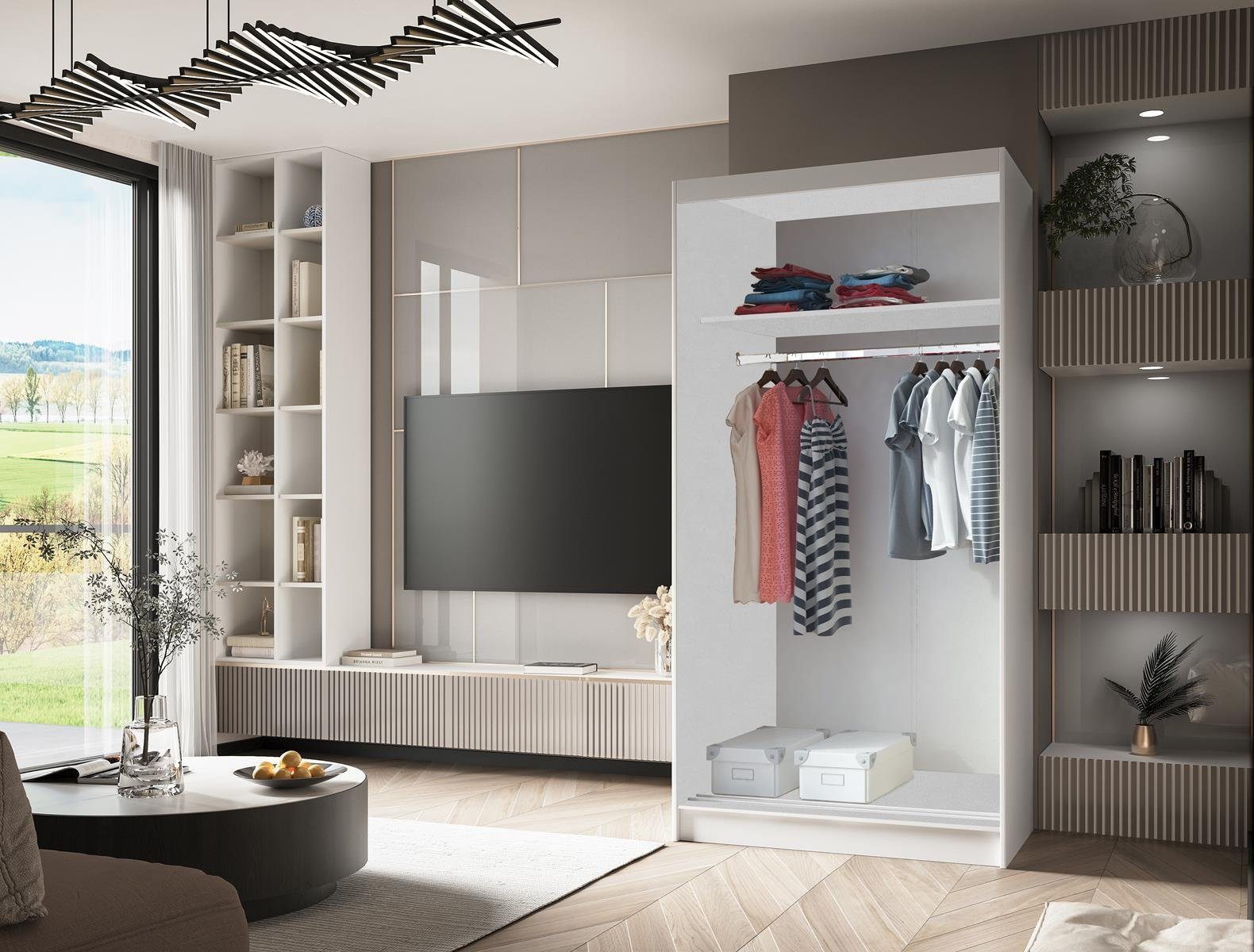 Beautysofa Spiegelschrank Ali (zweitürig Kleiderschrank, aus günstig online kaufen
