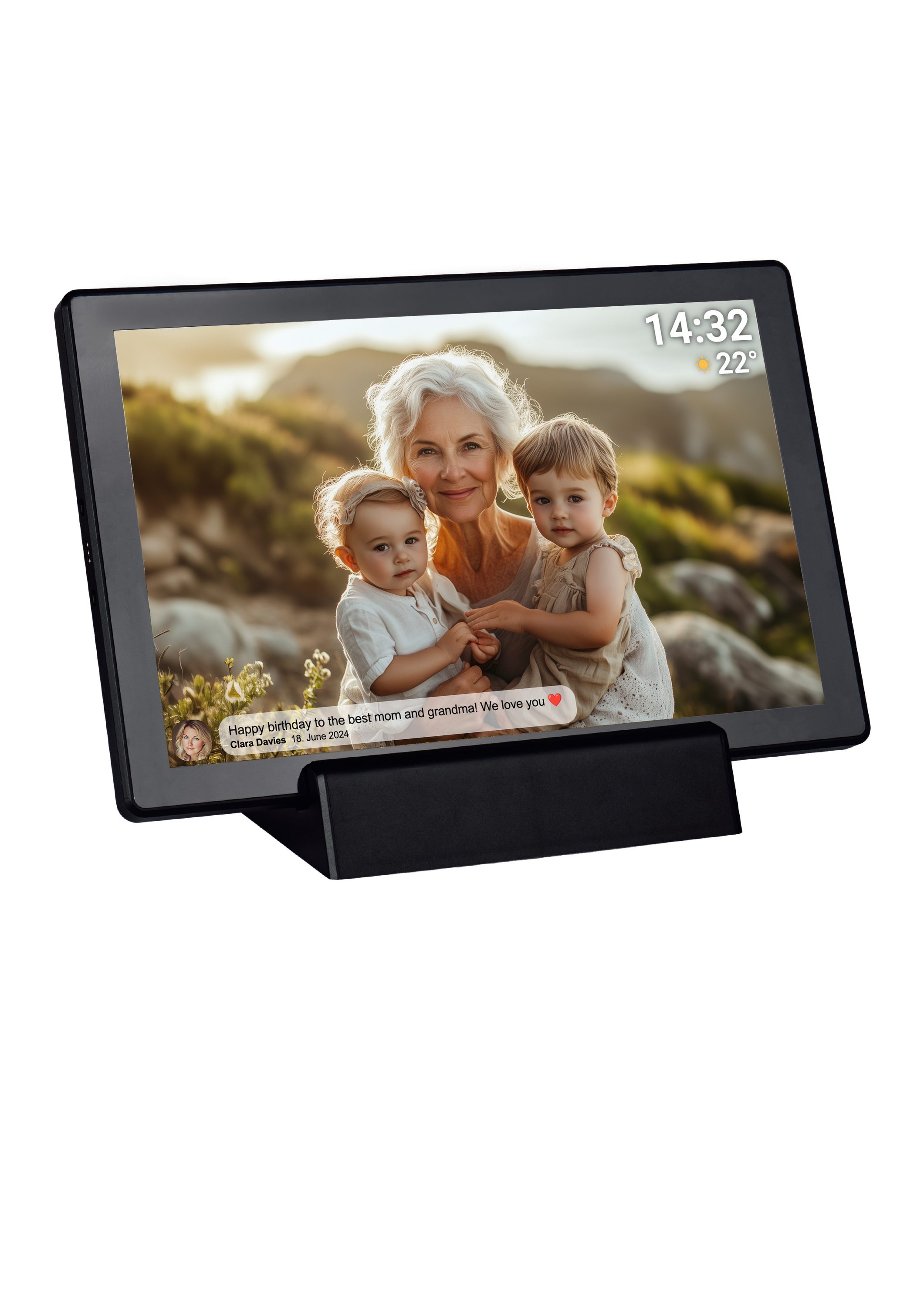 Denver PFF-1070B Digitaler Bilderrahmen (25.5 cm/10.1 ", 1280 x 800 Pixel, 16 GB, mit WLAN und Foto-Sharing)