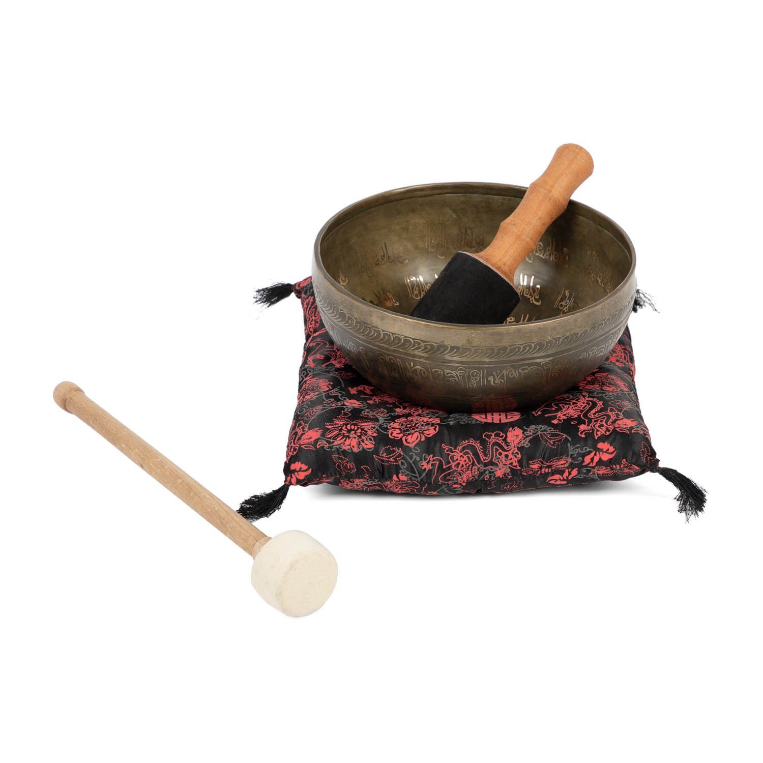 bodhi Beruhigungs- und Entspannungsgerät Tibet. Klangschale „Singing Bowl“, BLUME DES LEBENS, ca. 1700 g