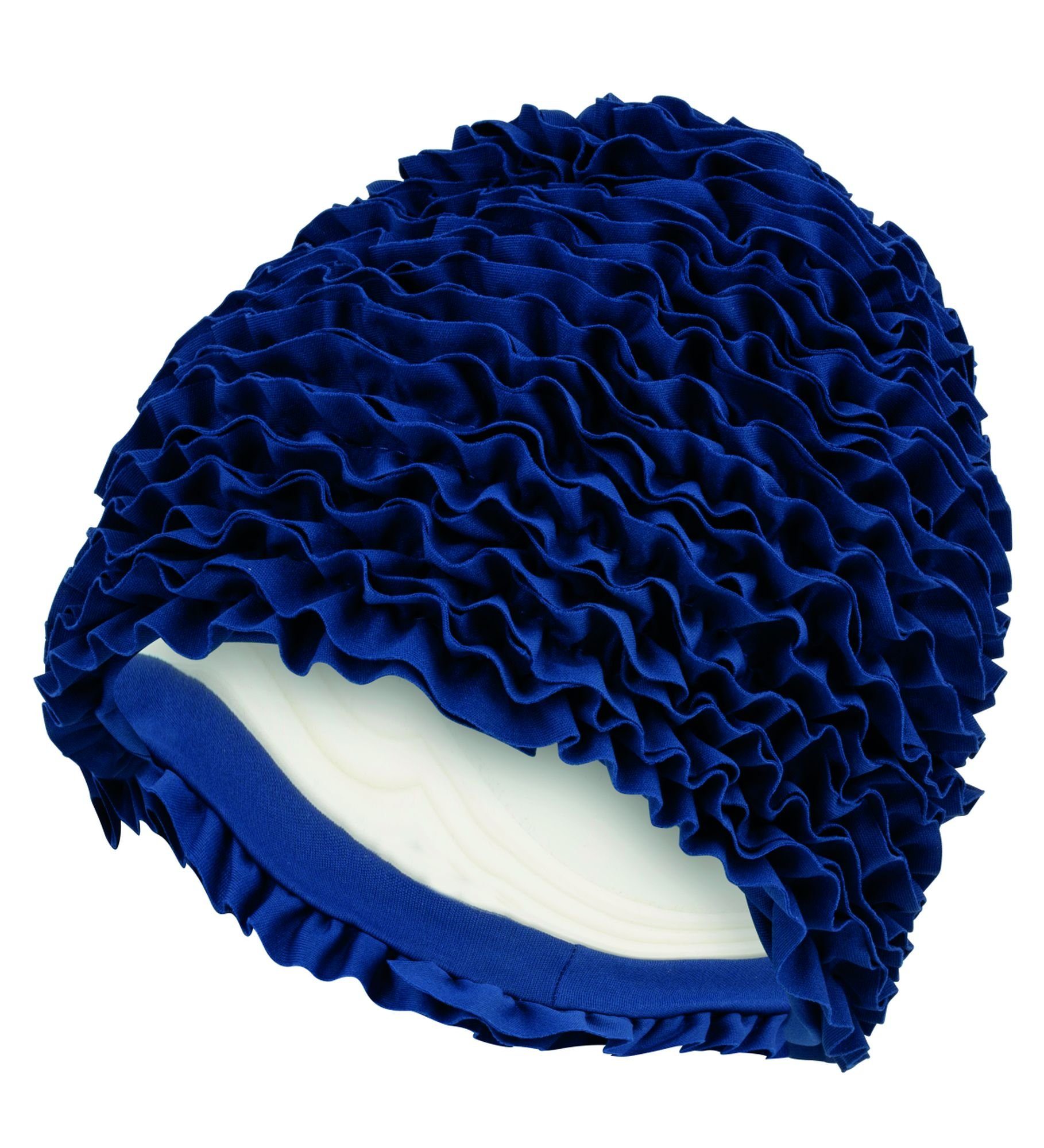 Fashy Badekappe Fashy - Badehaube Badekappe Rüschenbadehaube Rüschen Damen Marine