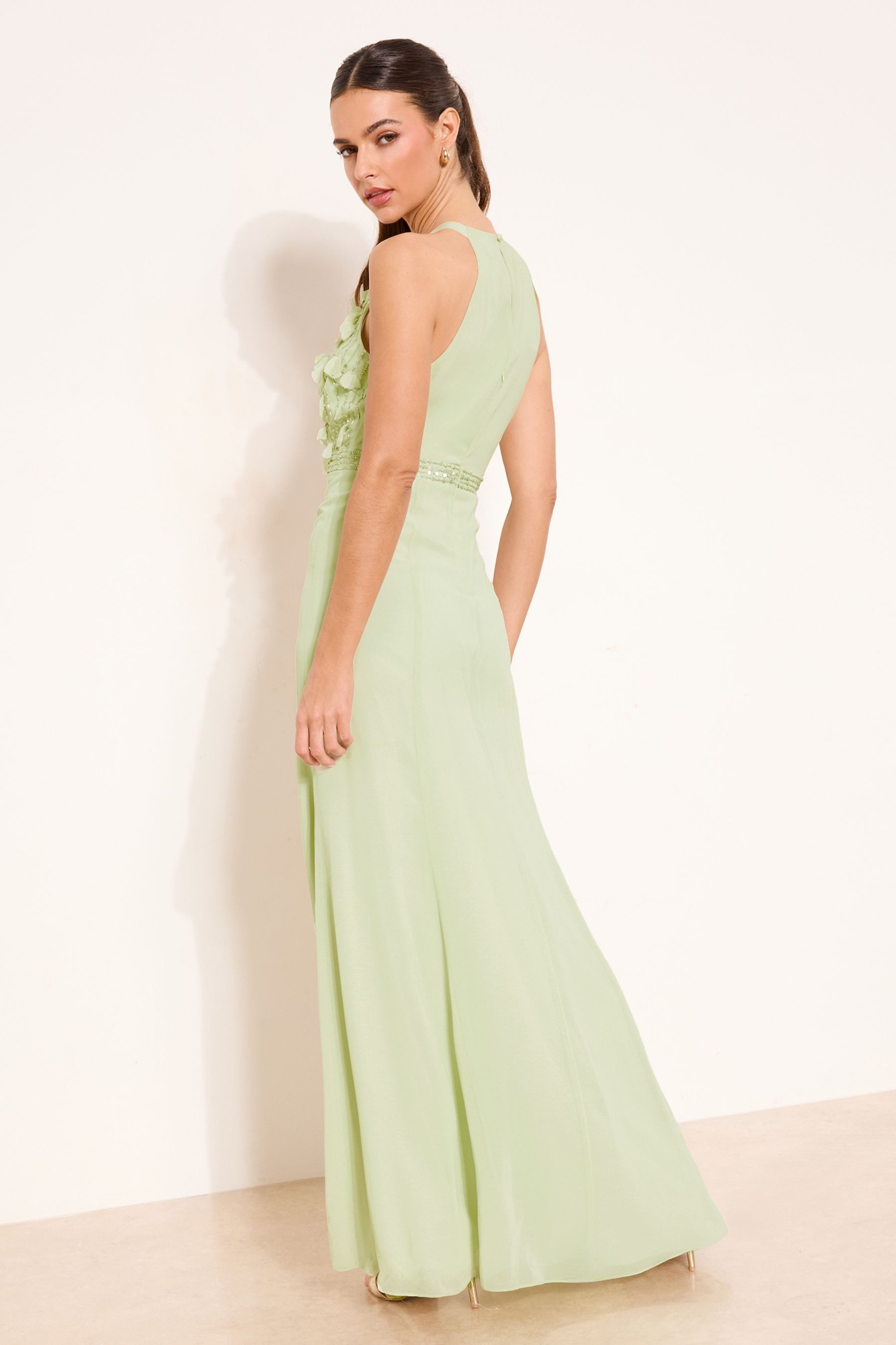 LIPSY Maxikleid Lipsy 3D-Neckholder-Maxikleid für Brautjungfern (1-tlg)