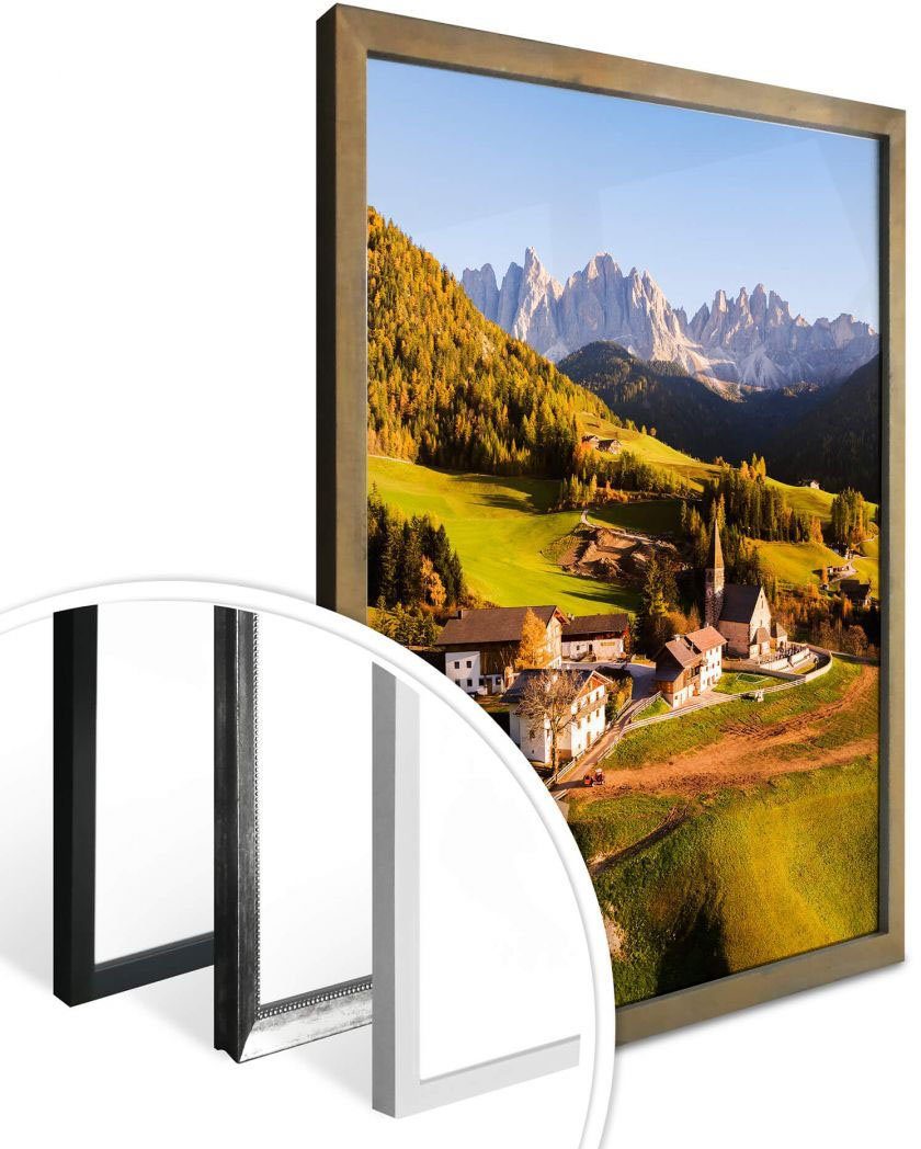 Wall-Art Poster Dorf (1 St), Poster, Bild, Dolomiten, Landschaften Wandbild, Wandposter