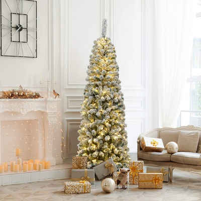 COSTWAY Künstlicher Weihnachtsbaum »180 cm Tannenbaum«, mit Schnee, 50 warmweißen LED und 500 Zweigen
