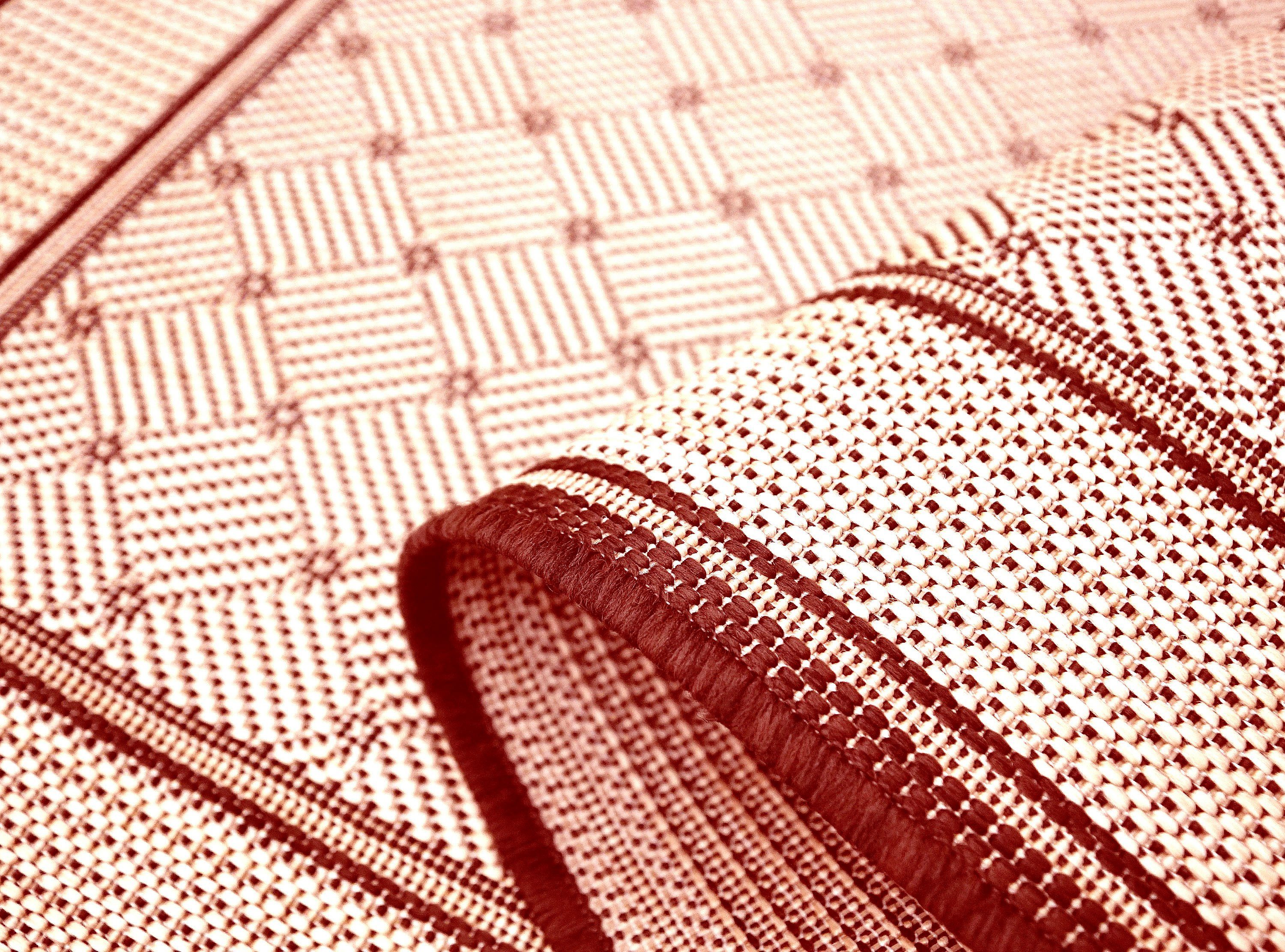 Teppich Faberg, andas, pflegeleicht, terra rechteckig, Sisal-Optik, mit Scandi Flachgewebe, Bordüre, Höhe: 5 mm