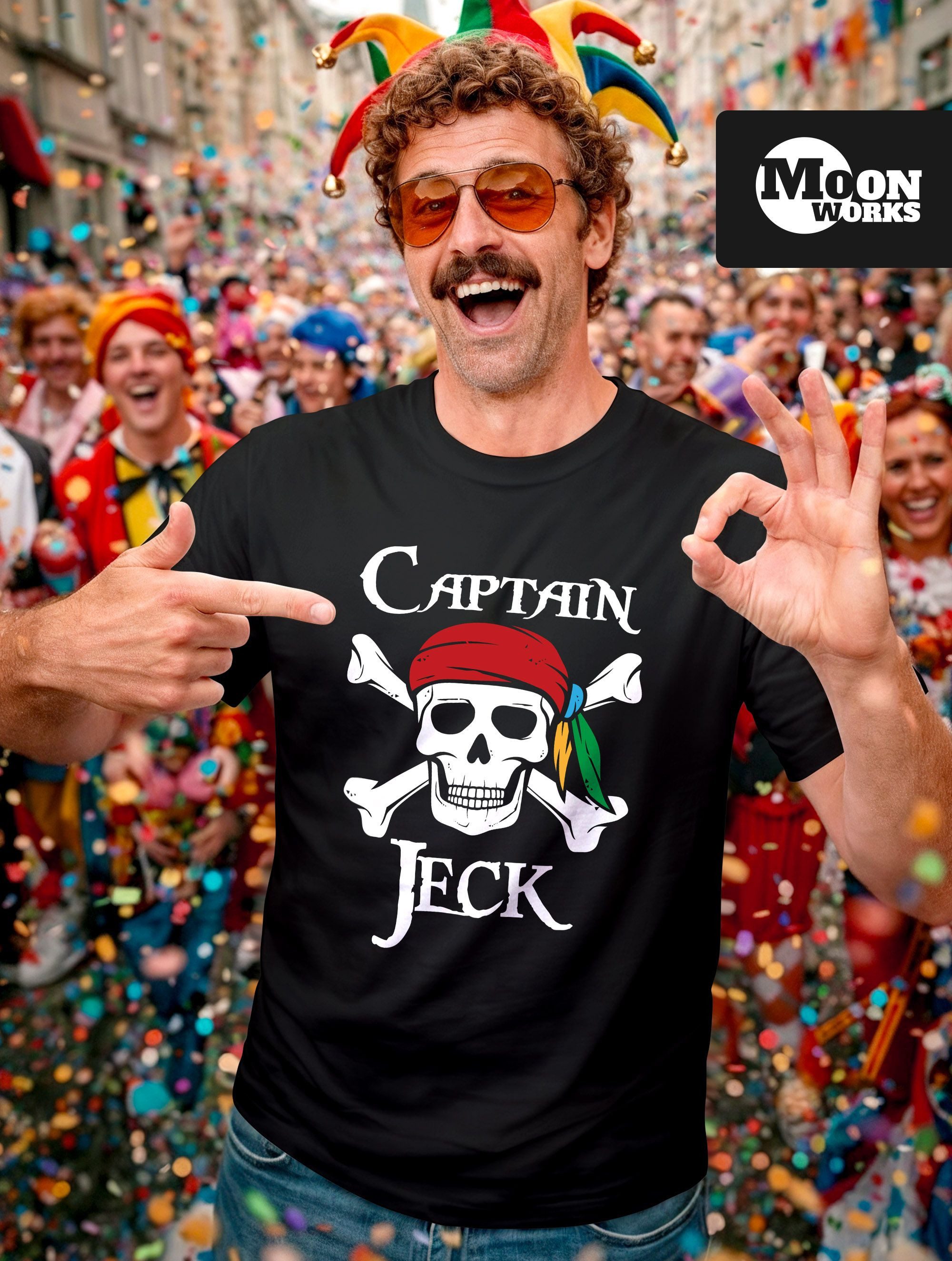 MoonWorks Print-Shirt Herren T-Shirt Fasching Karneval Pirat Captain Jeck K günstig online kaufen