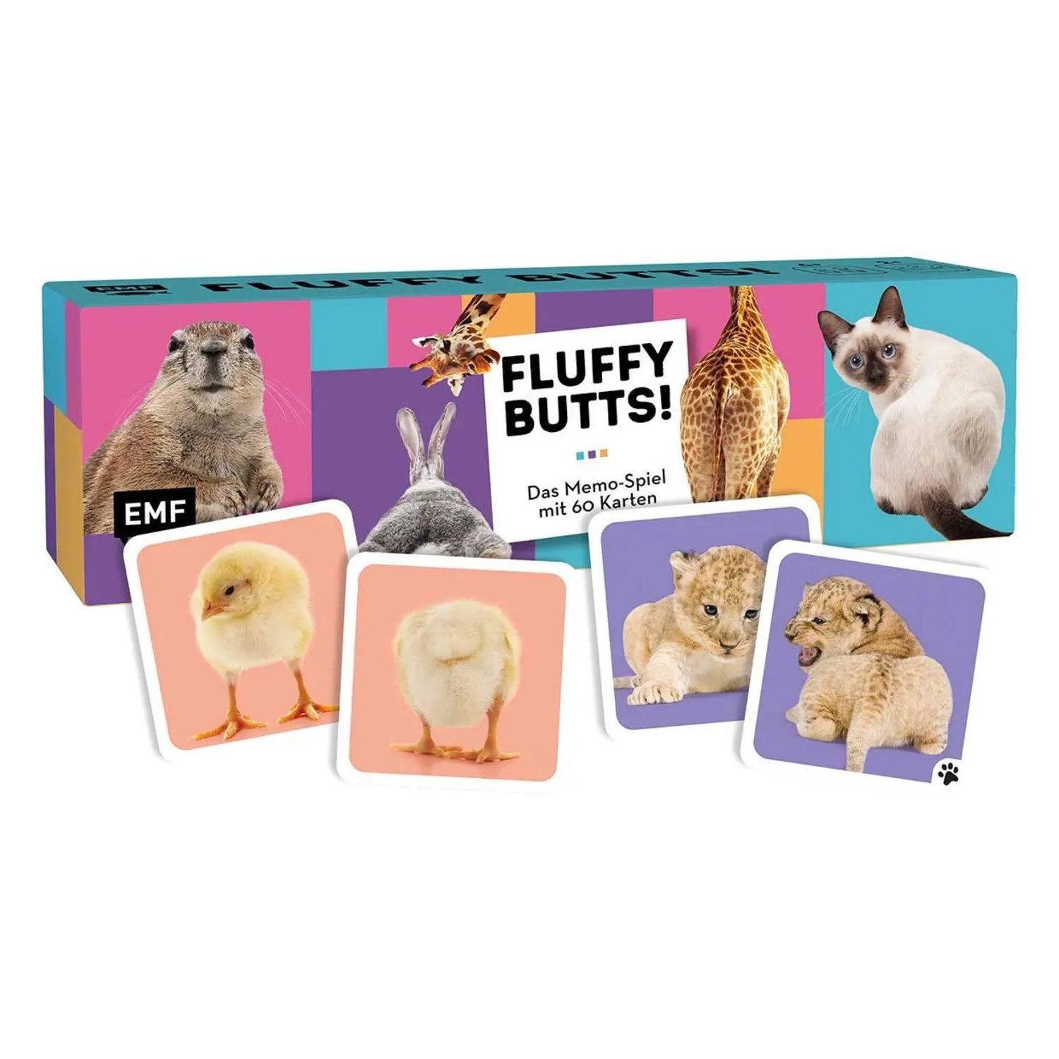 Michael Fischer Spiel Memo-Spiel: Fluffy Butts - Finde den passenden Po zum Kopf!