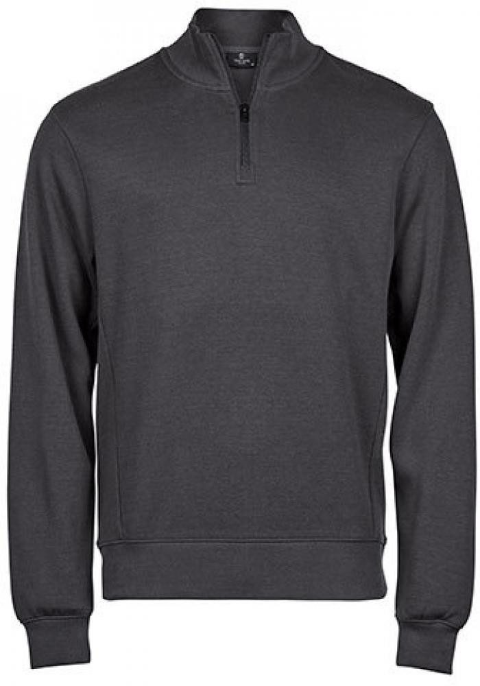Tee Jays Sweatshirt Ribbed Interlock Half Zip Herrenpullover