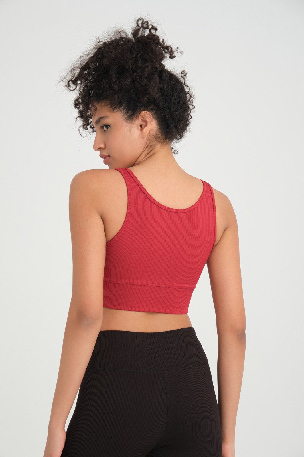 fashionshowcase Bustier-Bikini-Top Damen Sport Bustier Tops – elastisch mit abnehmbaren Pads, Geripptes Material