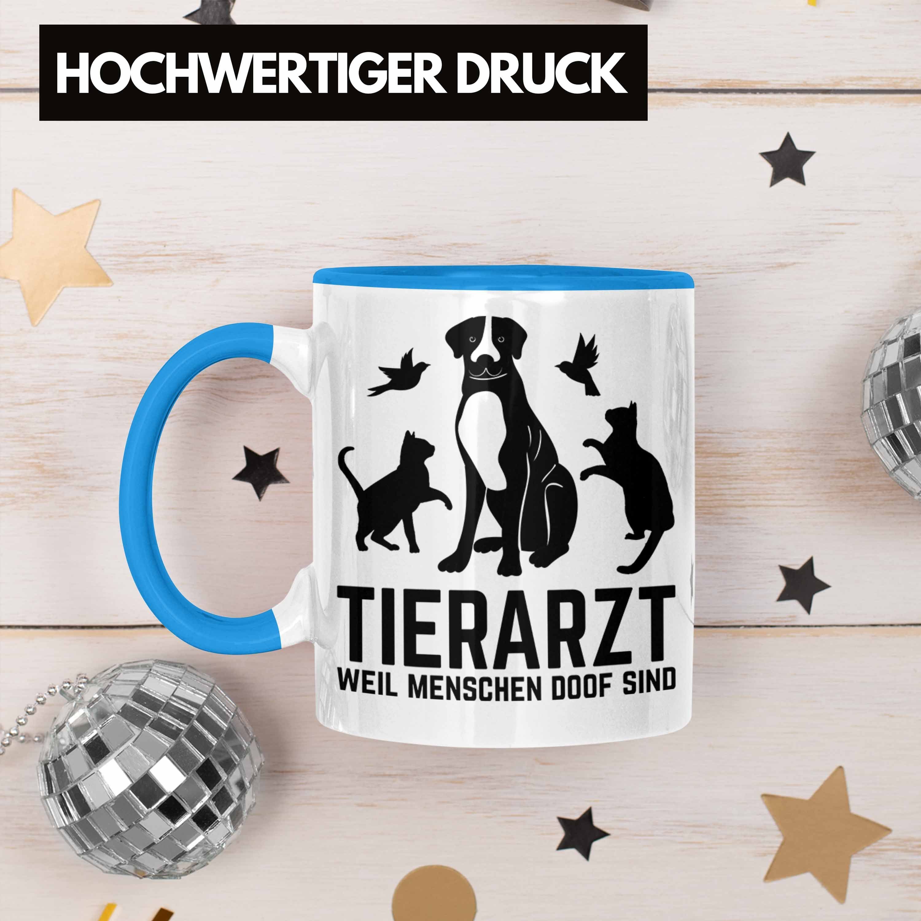 Tasse Ka Geschenkidee Geschenk Spruch Tierarzt Tierärztin Blau für Lustiger Trendation Tasse