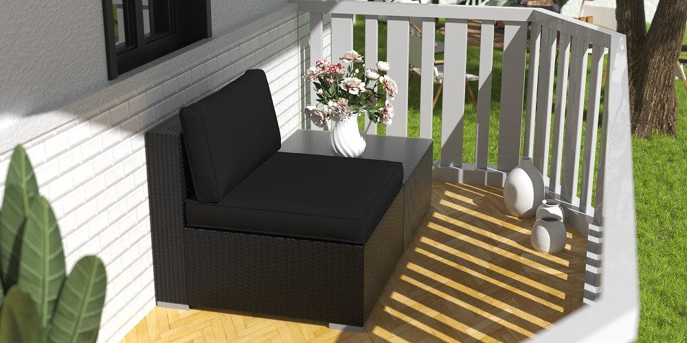 MeXo Gartenlounge-Set Balkonmöbel Rattan Modulsofa mit günstig online kaufen