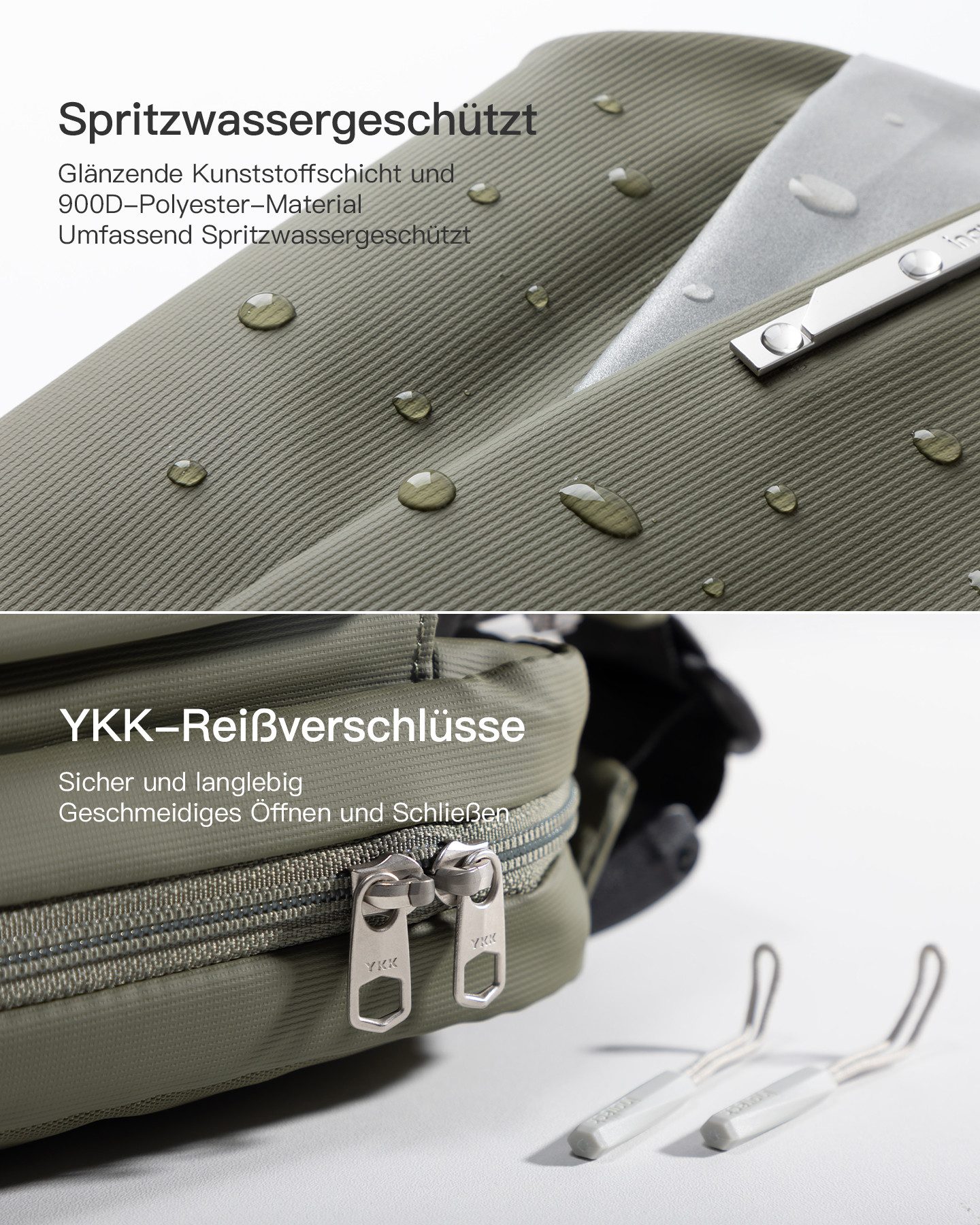 Inateck Umhängetasche Bauchtasche 4L, Stylische Sling Bag Herren Damen, Schultertasche, für Reise Schule Wandern, Wasserdicht