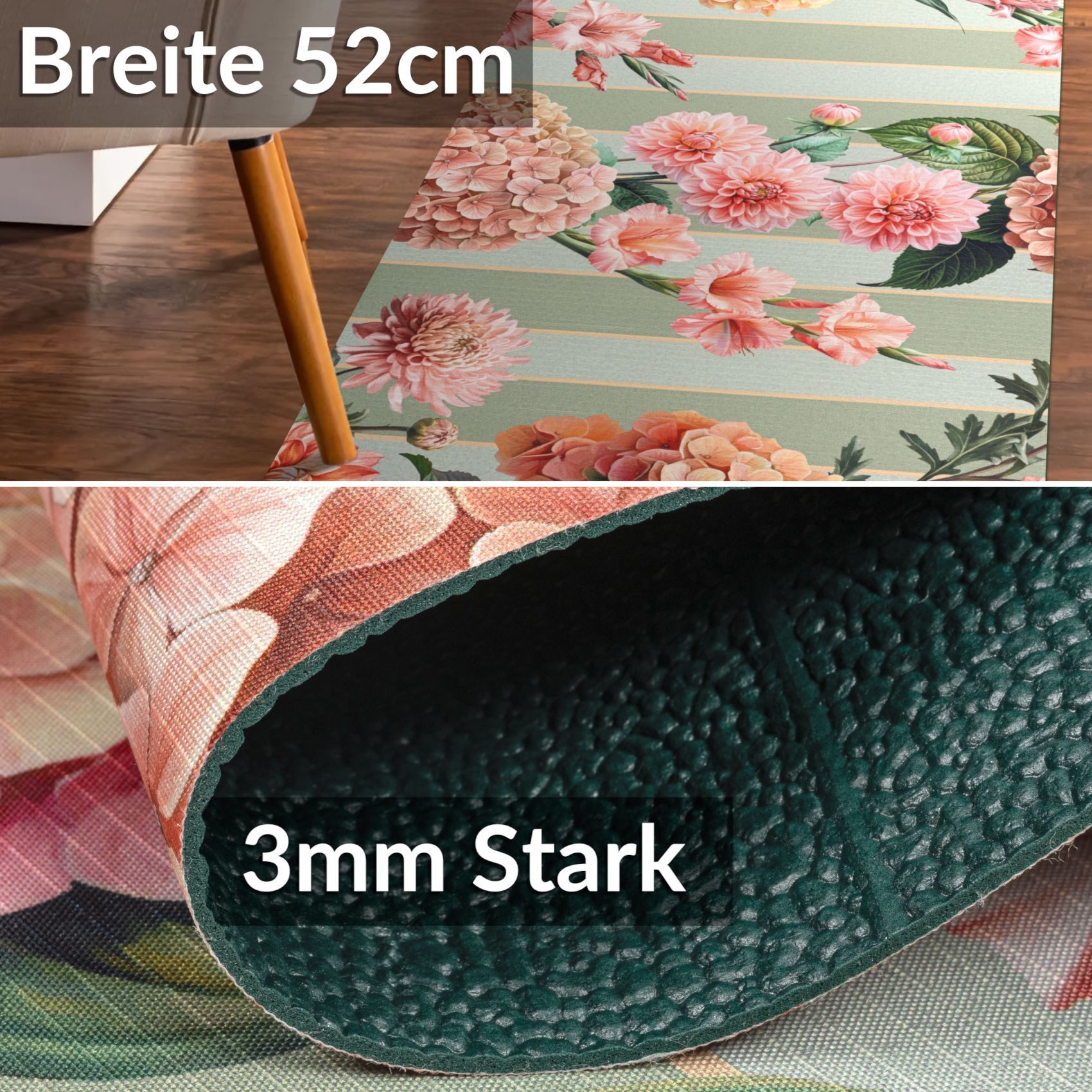 ANRO Küchenläufer RANNA pflegeleicht Teppichläufer Bodenmatte Flurläufer Kü günstig online kaufen