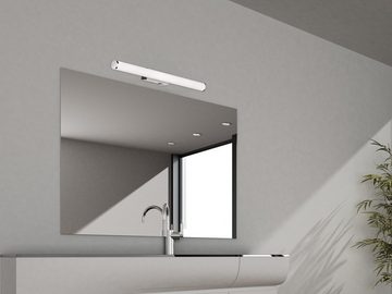 meineWunschleuchte Spiegelleuchte, LED fest integriert, Warmweiß, 2er Set Wand-lampe mit Schalter Badlampen Gäste WC Silber, Breite 60cm