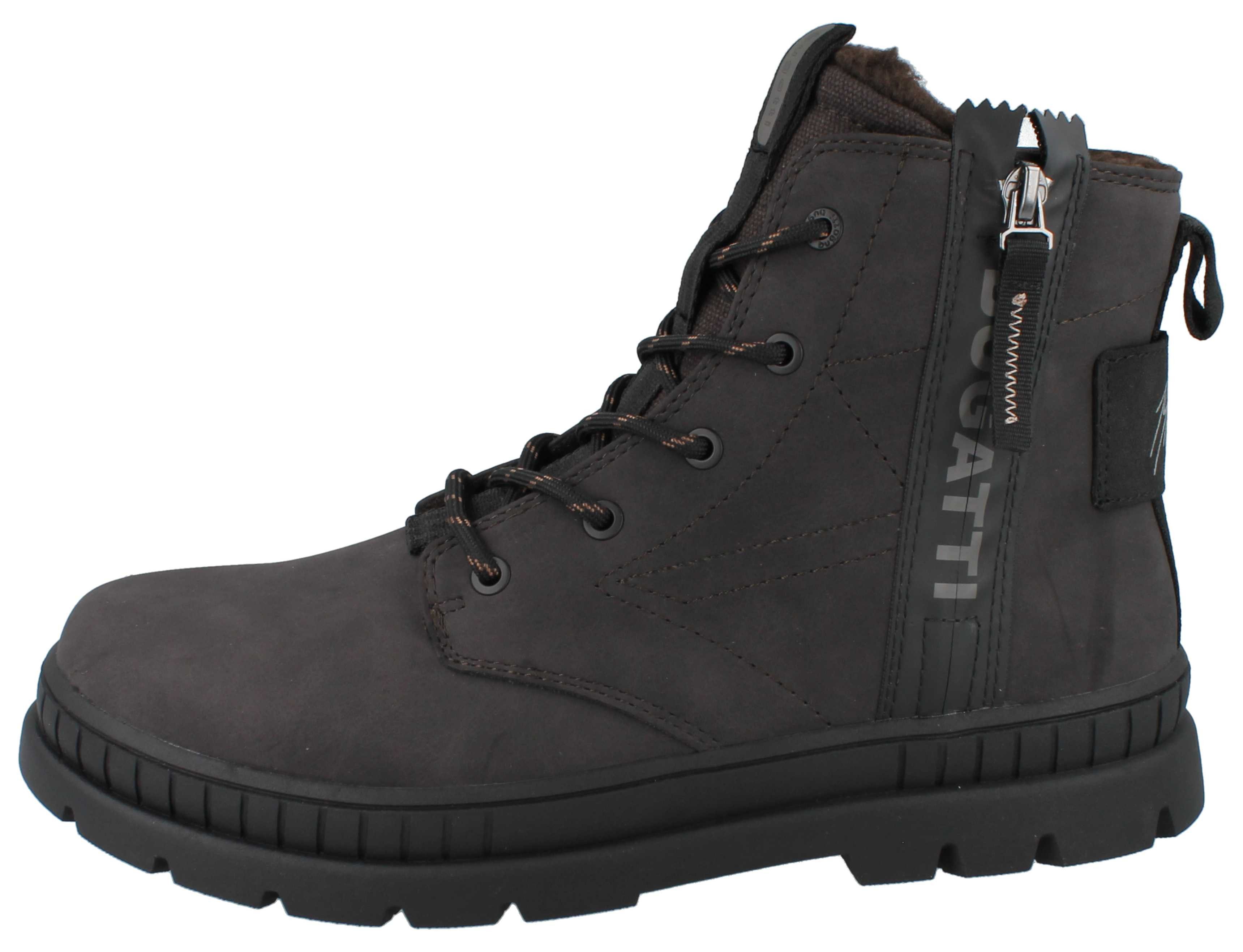 bugatti BUGATTI Herren Winterstiefel Warmfutter dunkelbraun Kunstleder - Winterstiefel