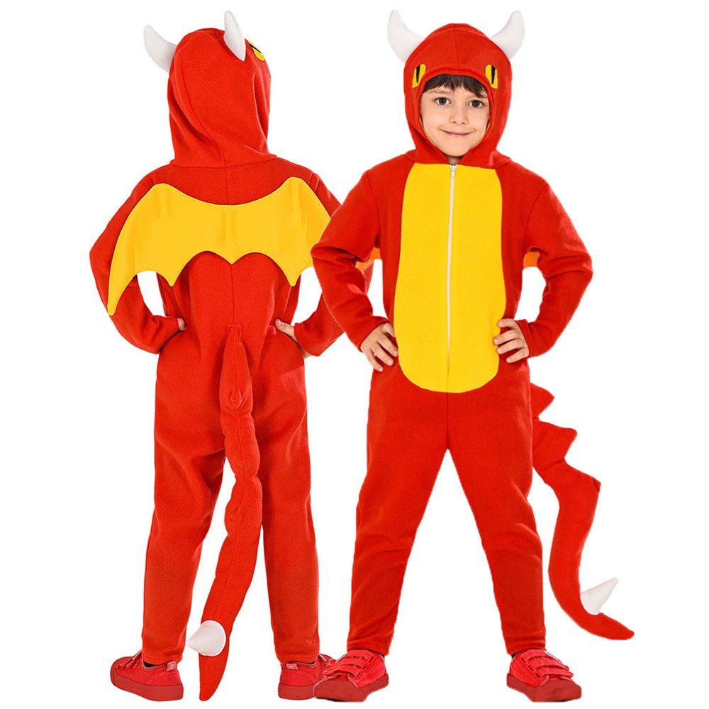 Kostüm Kinderkostüm Drache rot