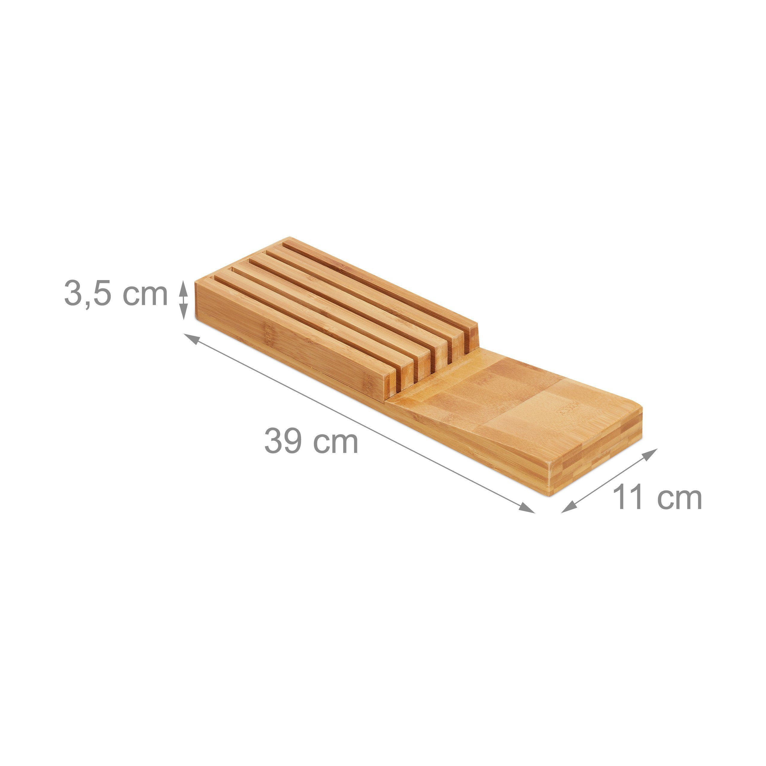 relaxdays Messerblock Messerorganizer Bambus für 5 Messer (1tlg) – Bild 4 von 5