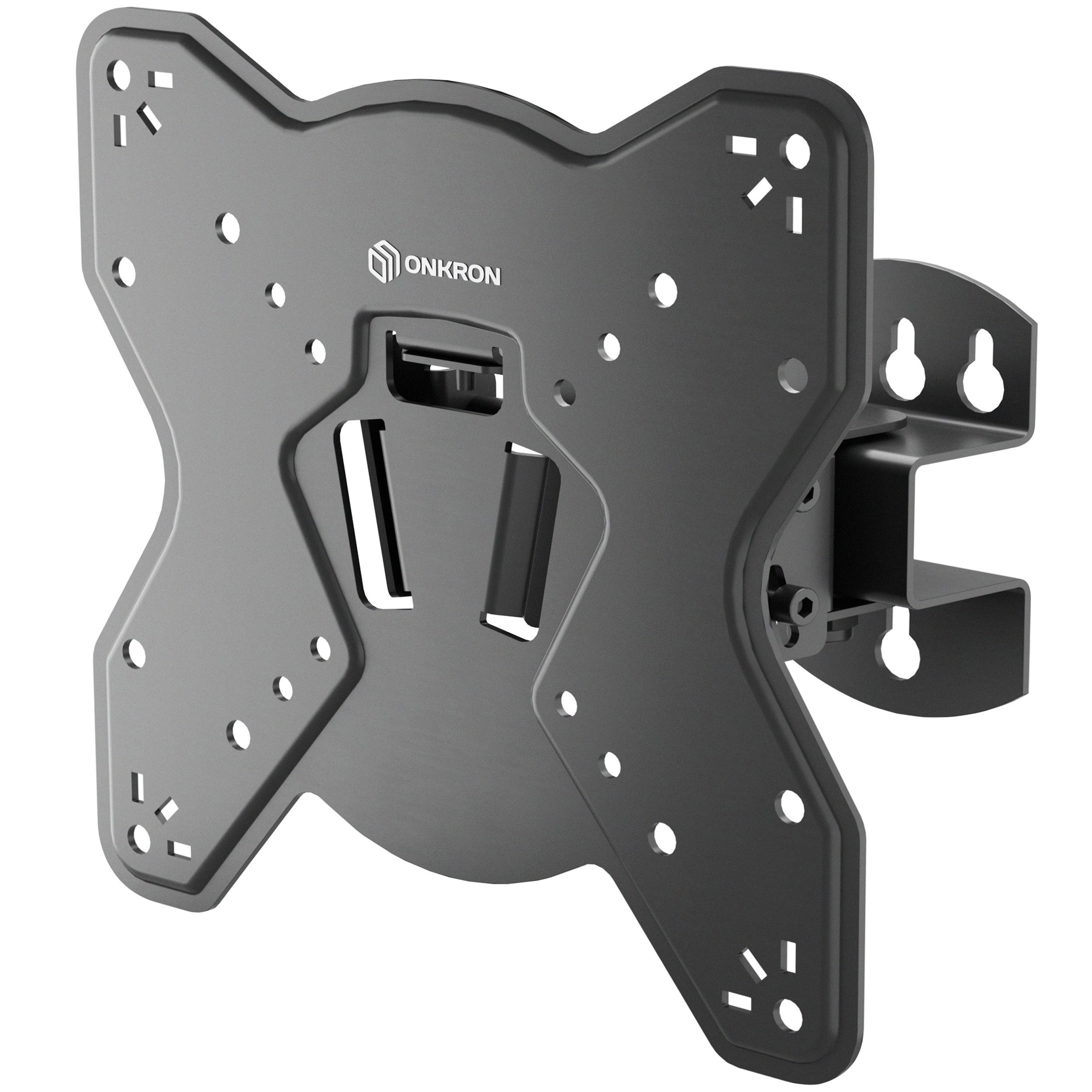ONKRON TV-Wandhalterung 17-43 Zoll, bis 35 kg, VESA 75x75-200x200, NP23-B, (bis 43,00 Zoll, schwenkbar, neigbar, kompakt)