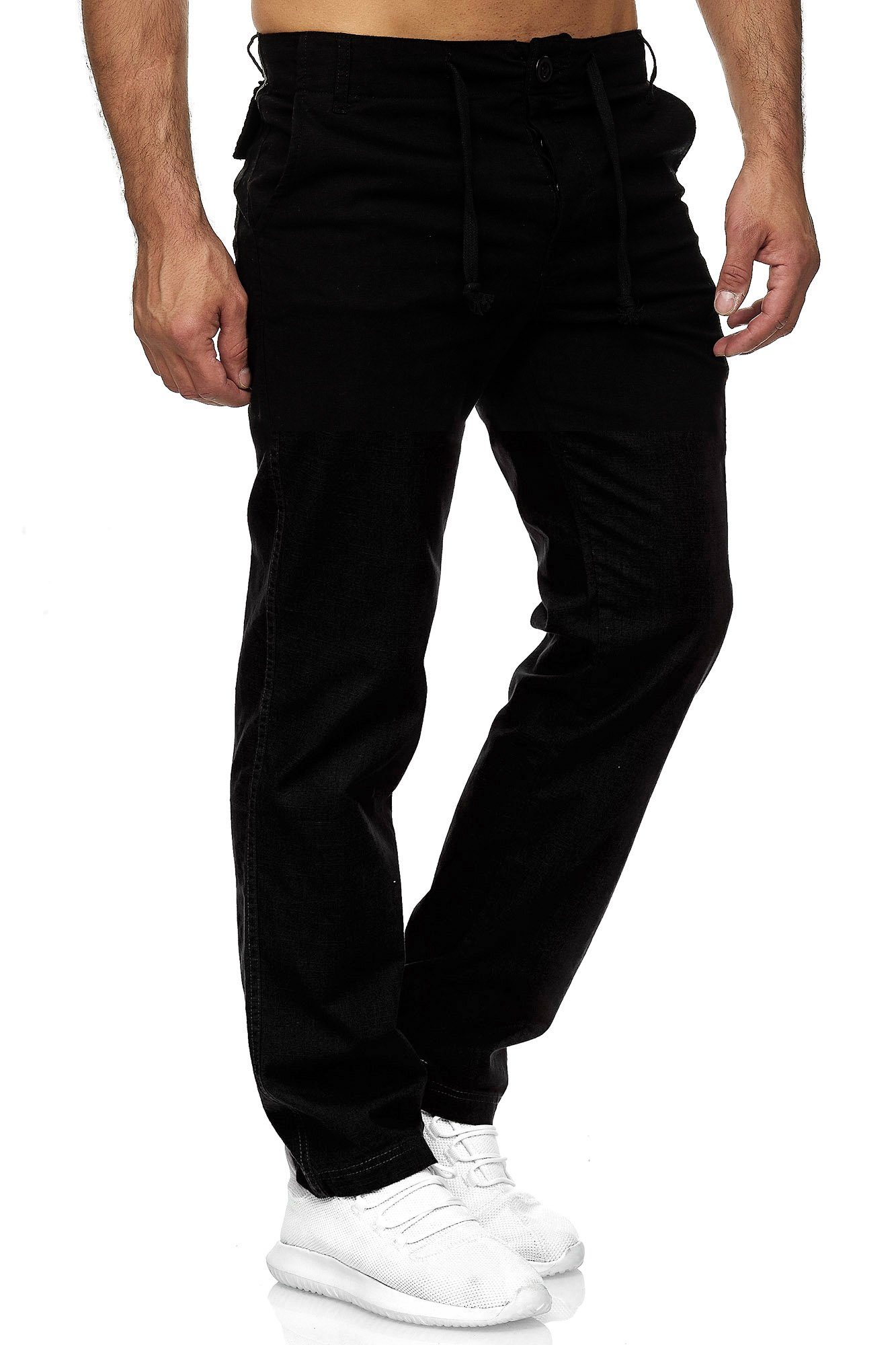 Reslad Leinenhose Reslad Herren bequeme Baumwollhose Leinenhose Optik Strandhose RS-3000 (1-tlg., Freizeithose) Strandhose im Leinen-Look mit Tunnelzug
