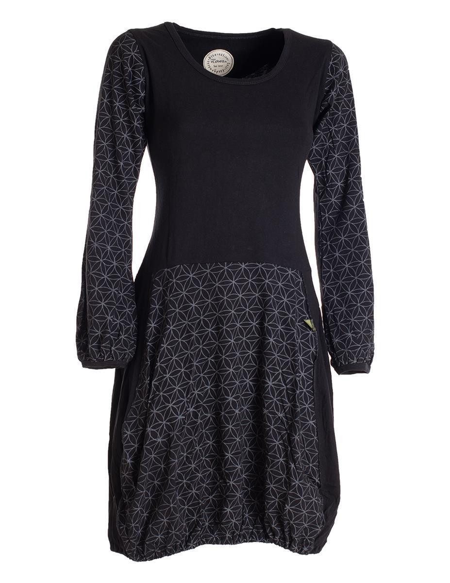 Ballonkleid Langarm Damen-Keid Ballon-Kleid Shirt-Kleid kurz loose fit