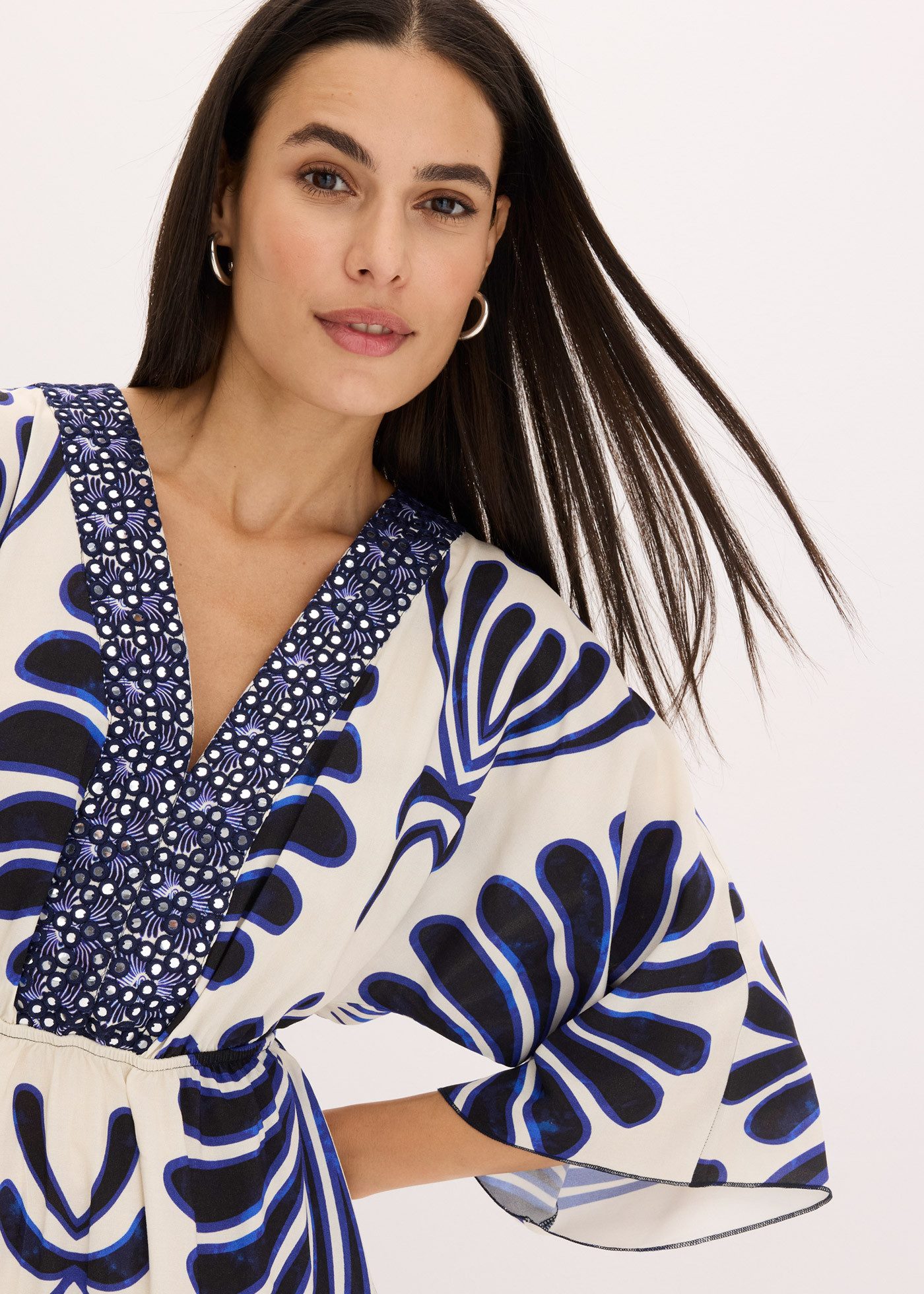 bonprix Maxikleid (1-tlg) für Frühling und Sommer, aus Viskose, Oversize Passform, mit Druck