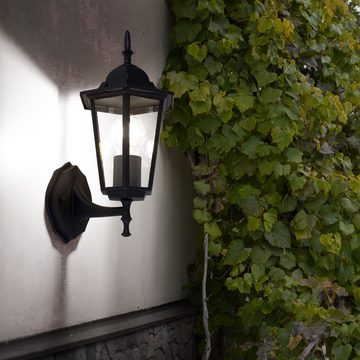 V-TAC Außen-Wandleuchte, Leuchtmittel nicht inklusive, Außen Leuchte Garten Wand Beleuchtung Alu Laterne schwarz