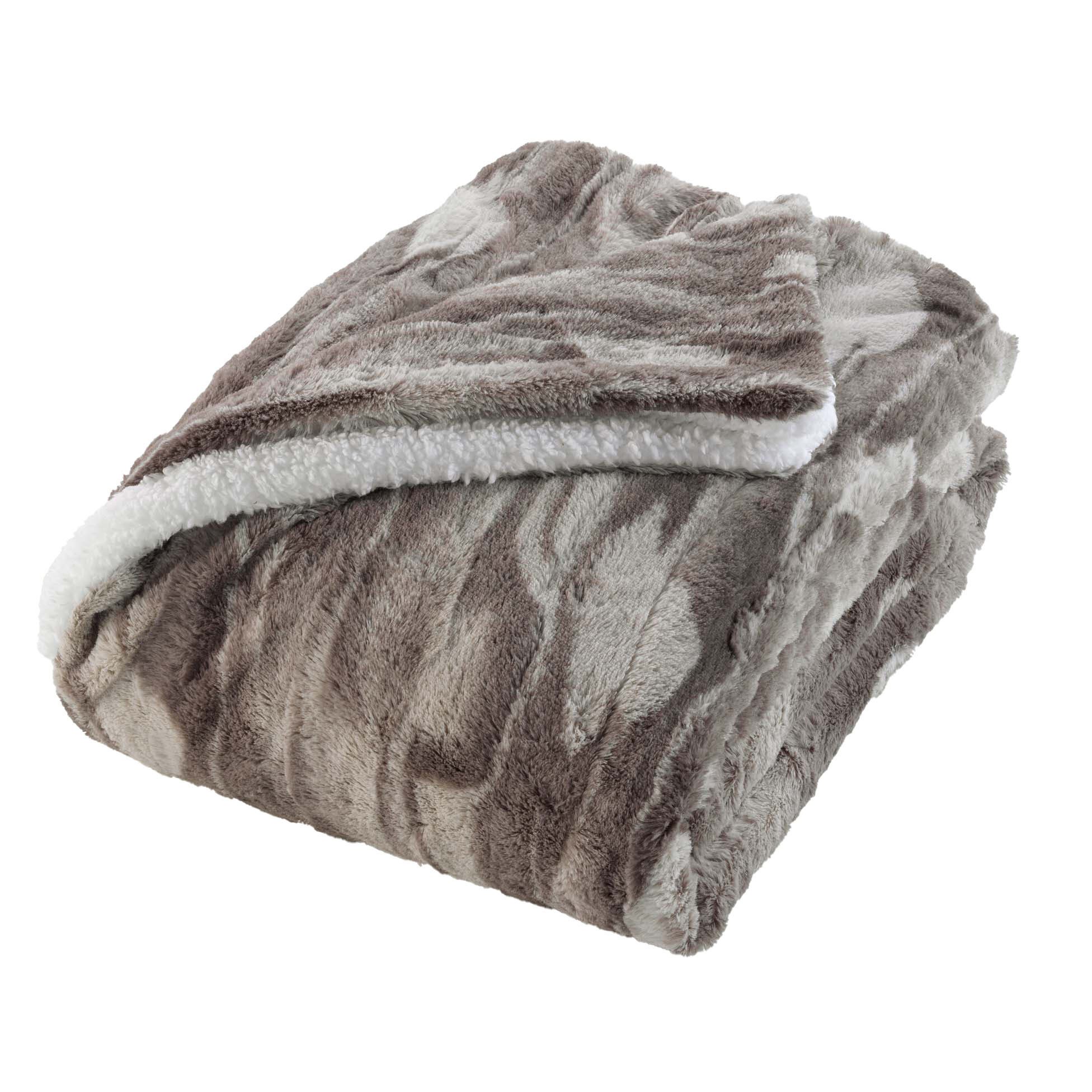 Wohndecke Plüschdecke aus Kunstfell, CARIBOU