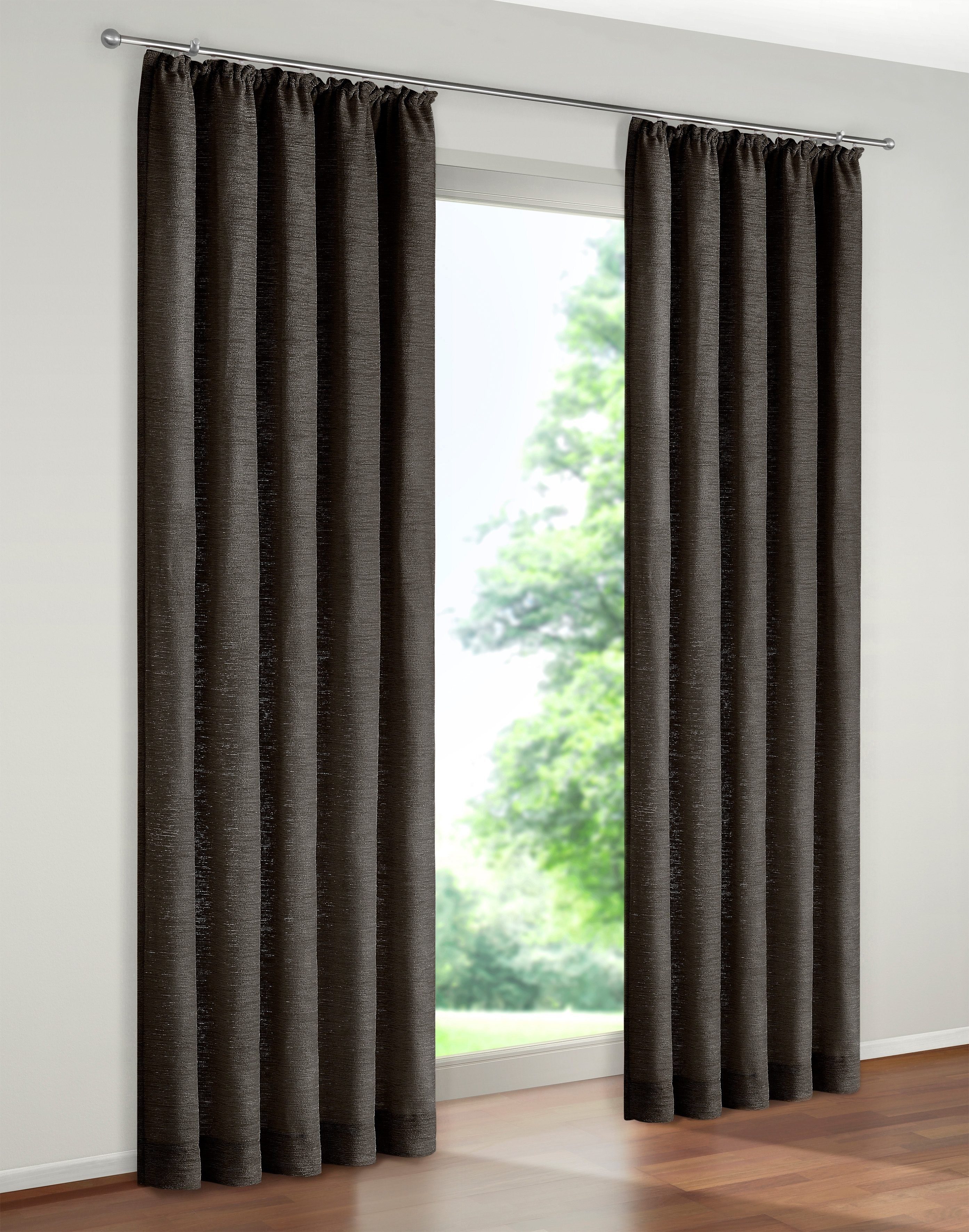 Vorhang Trondheim 328 g/m², Wirth, Kräuselband (1 St), blickdicht, Chenille grau