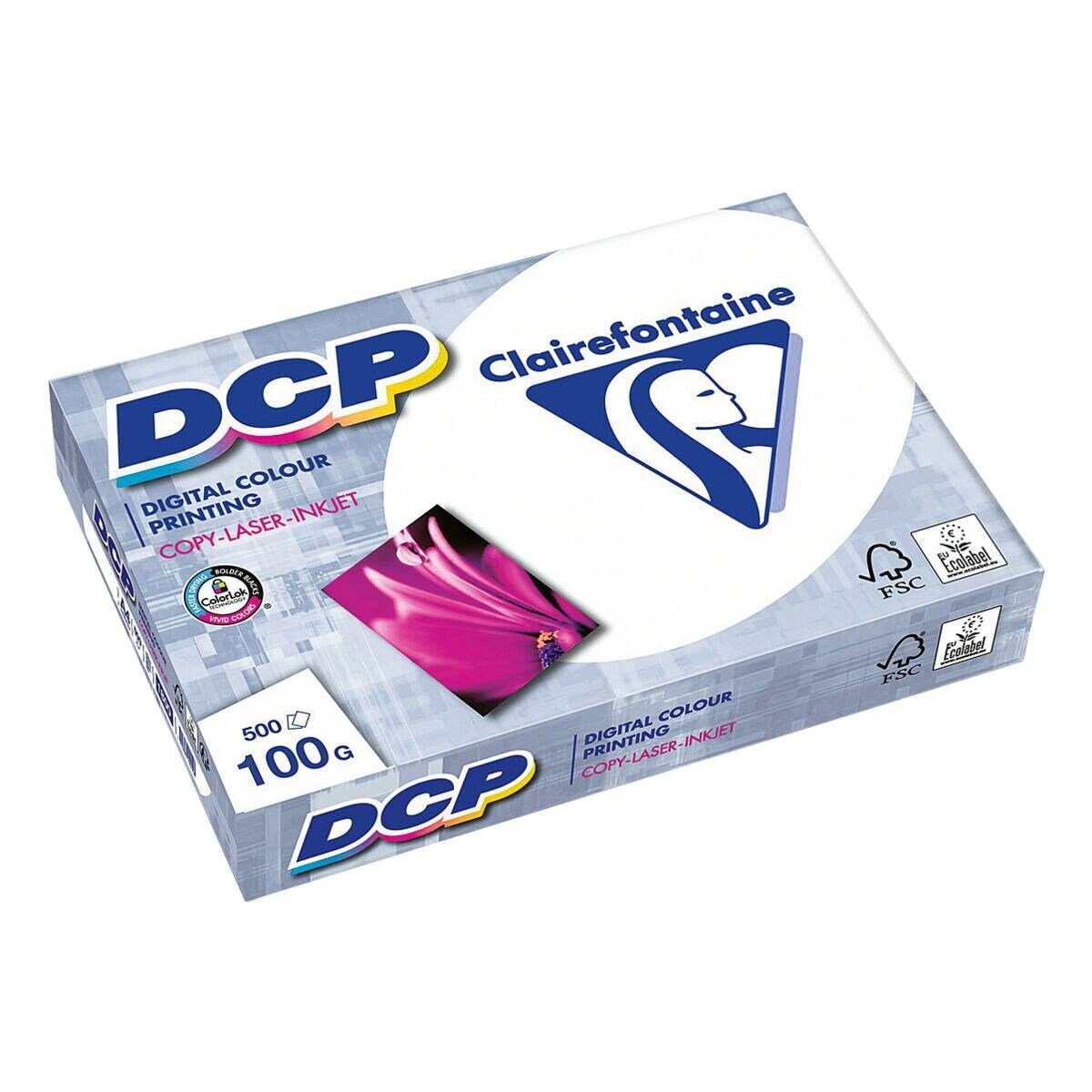 CLAIREFONTAINE Farblaser-Druckerpapier DCP, Format DIN A4, 100 g/m², 172 CIE, 500 Blatt