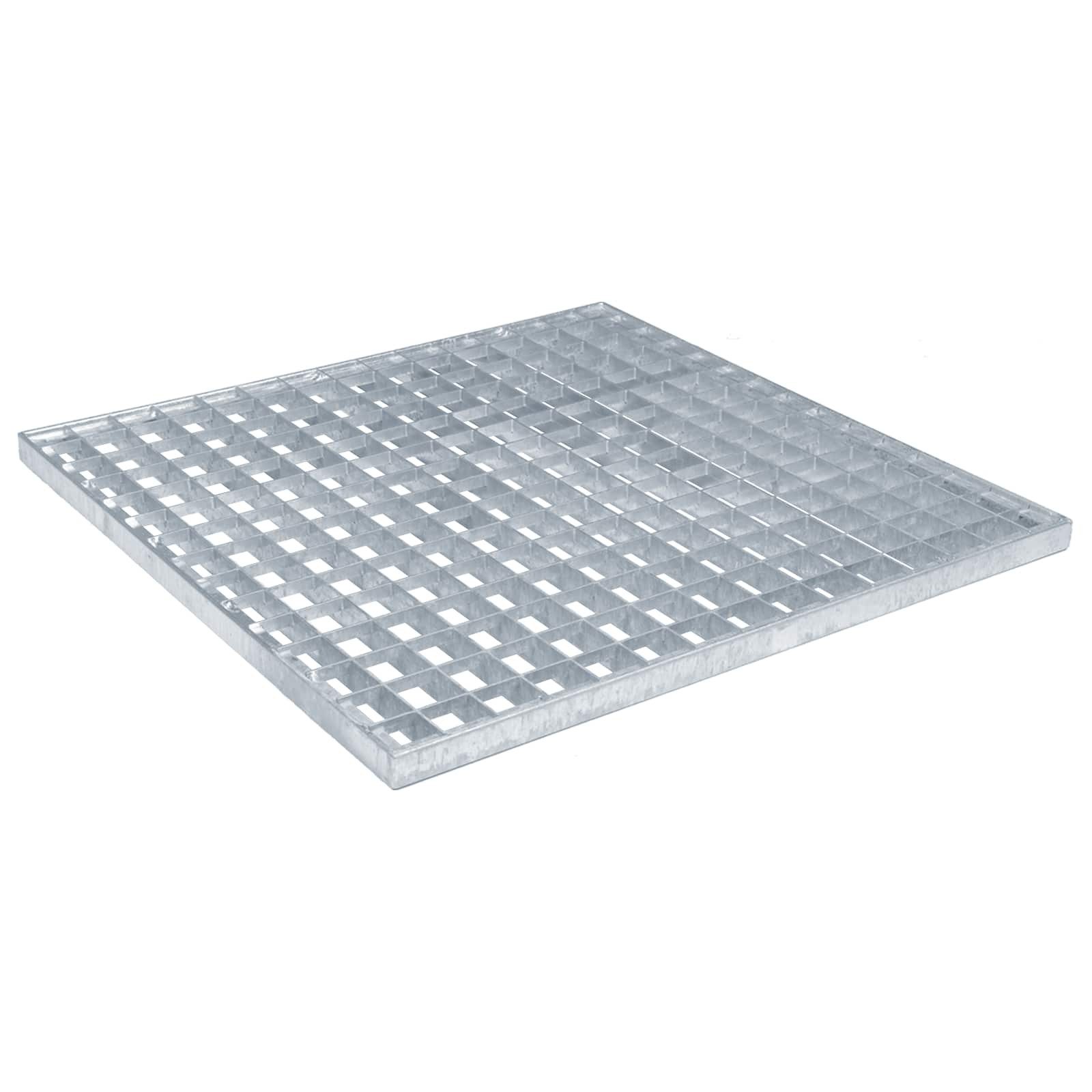 vidaXL Rasengitter Gitter Silber 50 x 50 x 2 cm Feuerverzinkter Stahl, 50x50 cm, 1-St.
