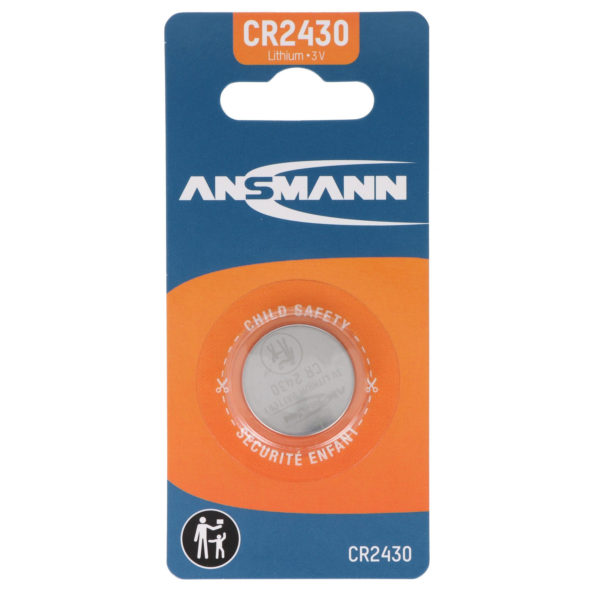 ANSMANN AG Ansmann Lithium Knopfzelle CR2430, 3 Volt Knopfzelle, (3,0 V)